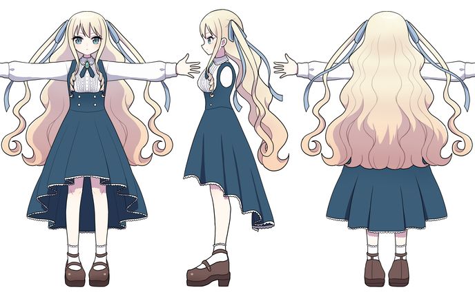 3Dモデル用四面図+ラフ