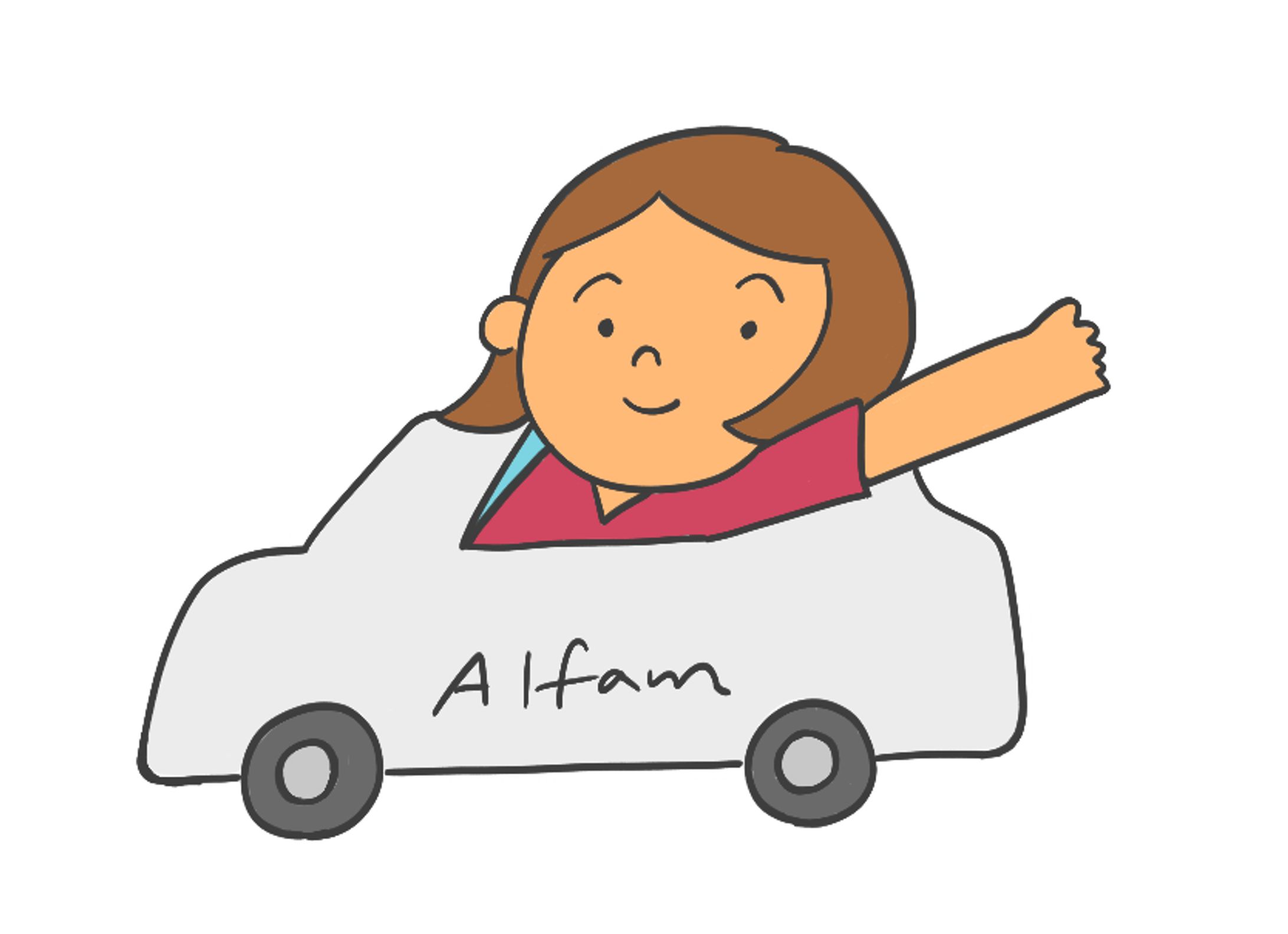 訪問看護師（運転中）イラスト-1