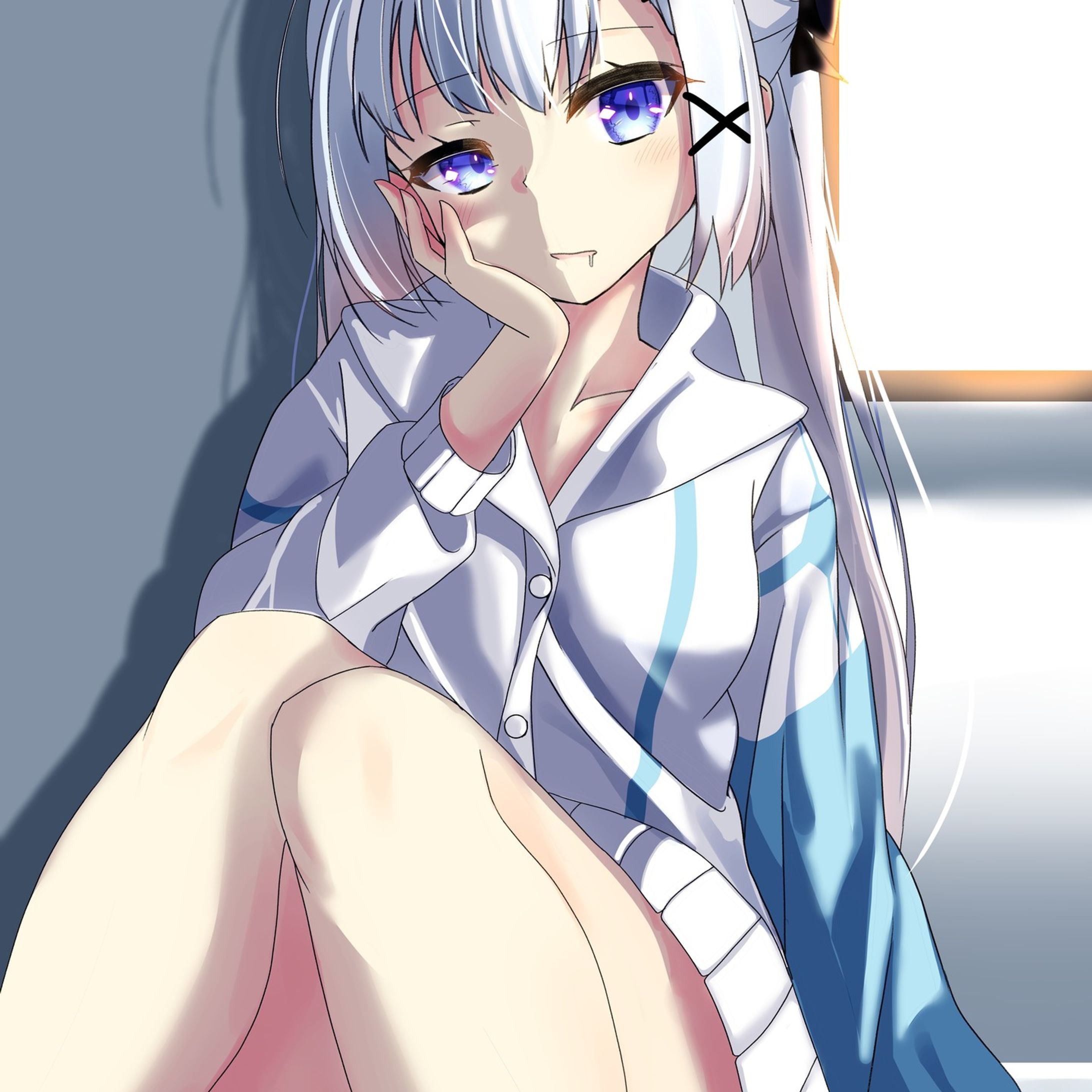 徹夜明けで眠い
#創作イラスト　＃オリジナル ＃看板娘-1