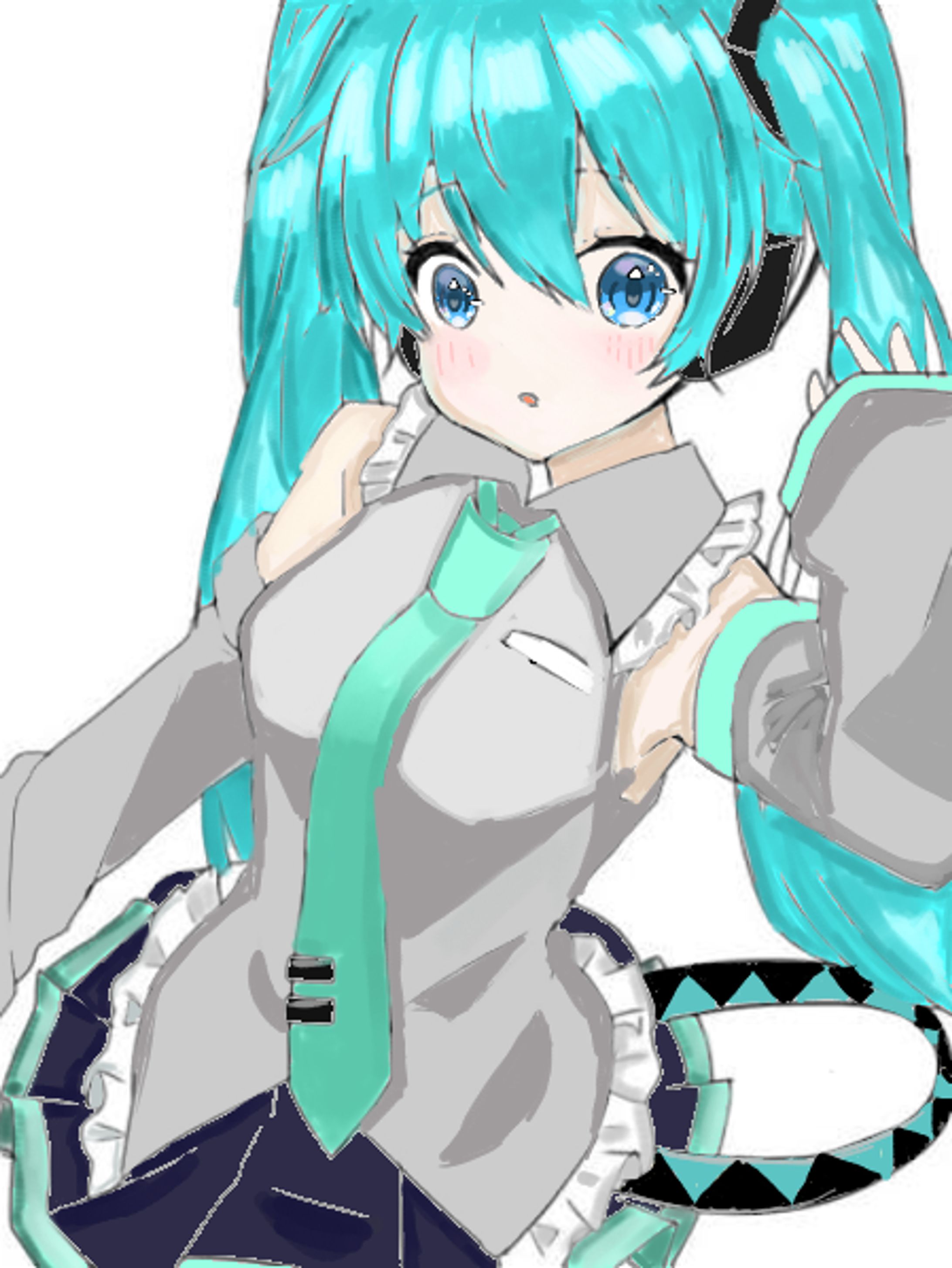 初音ミクの塗り絵ぬってみた！-1
