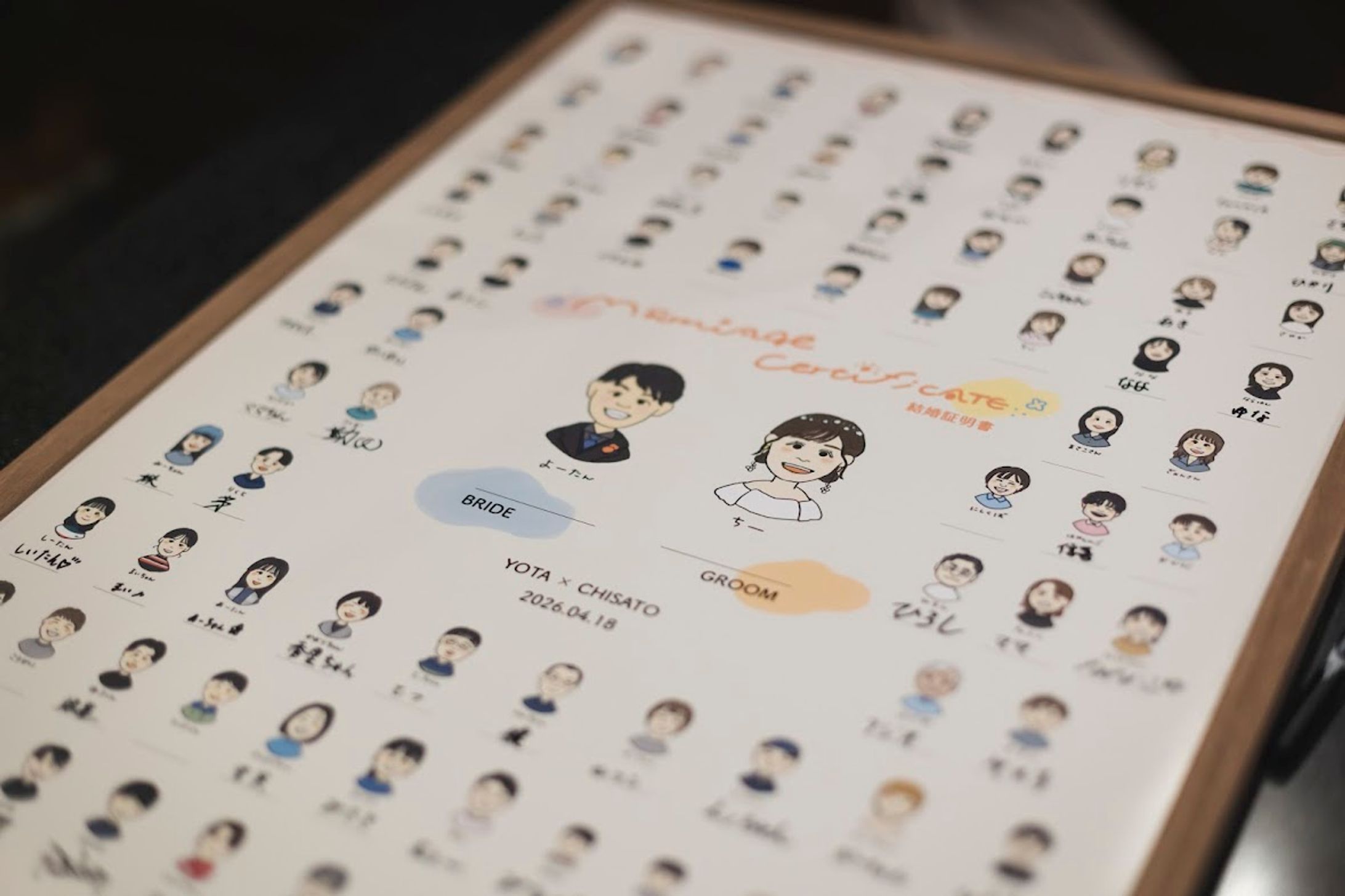 【結婚式】似顔絵結婚証明書-1