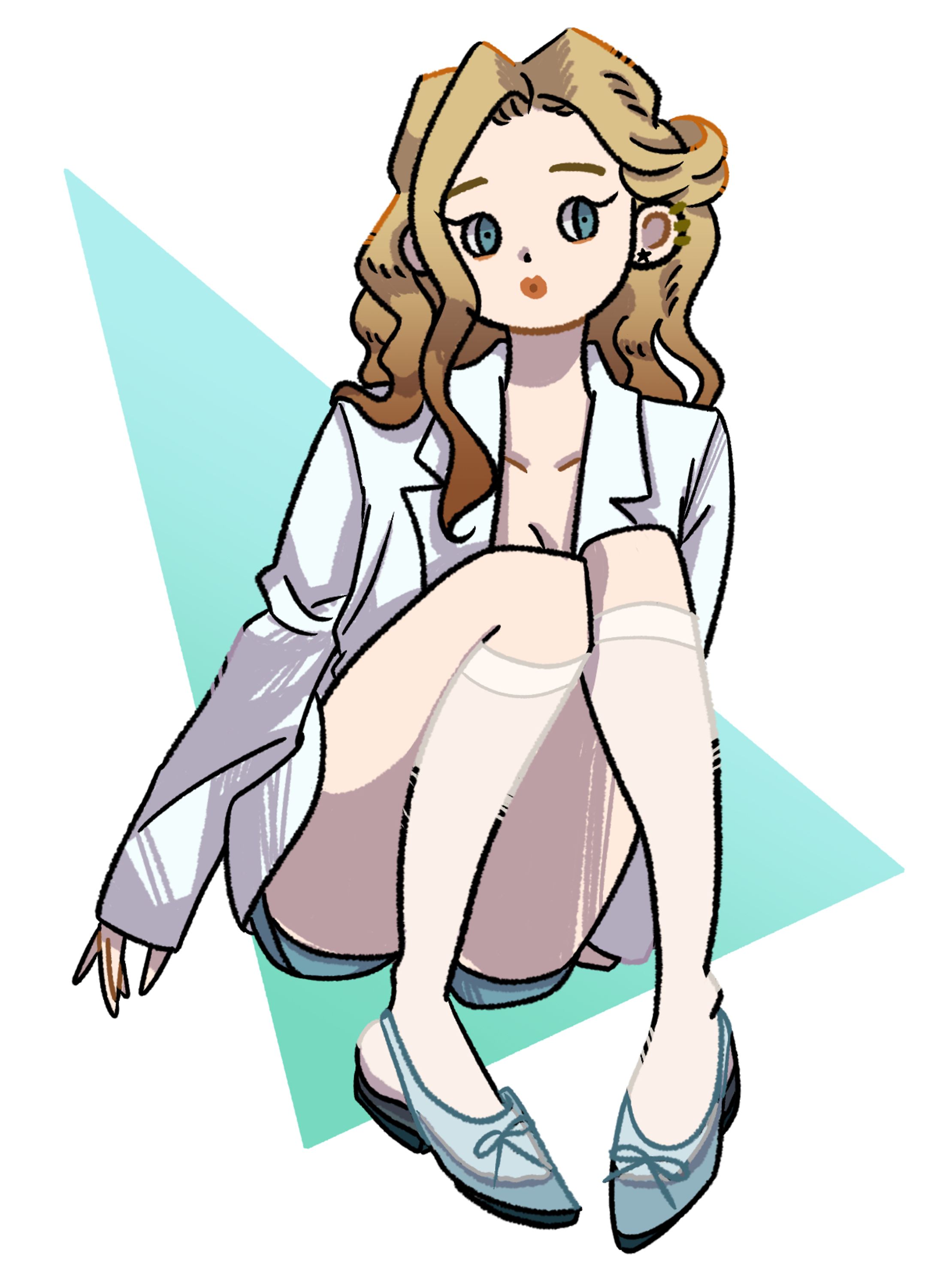 白いスーツの女の子-1