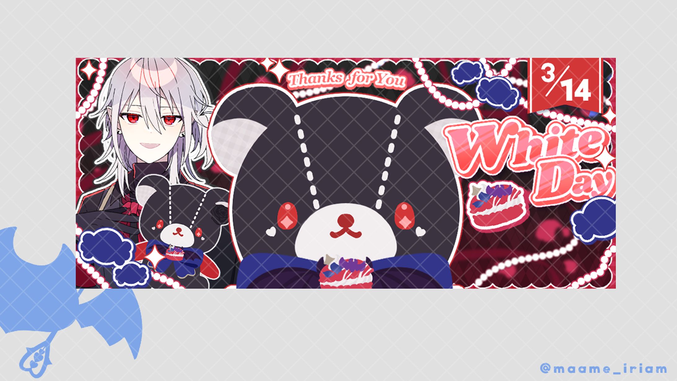 くまマカロン量産企画　ヘッダー　夜桜ユエ 様-1