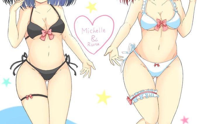 うちよそ水着コラボ絵🎀💕