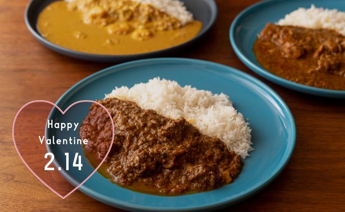 カレー屋　バレンタイン販促用画像4点