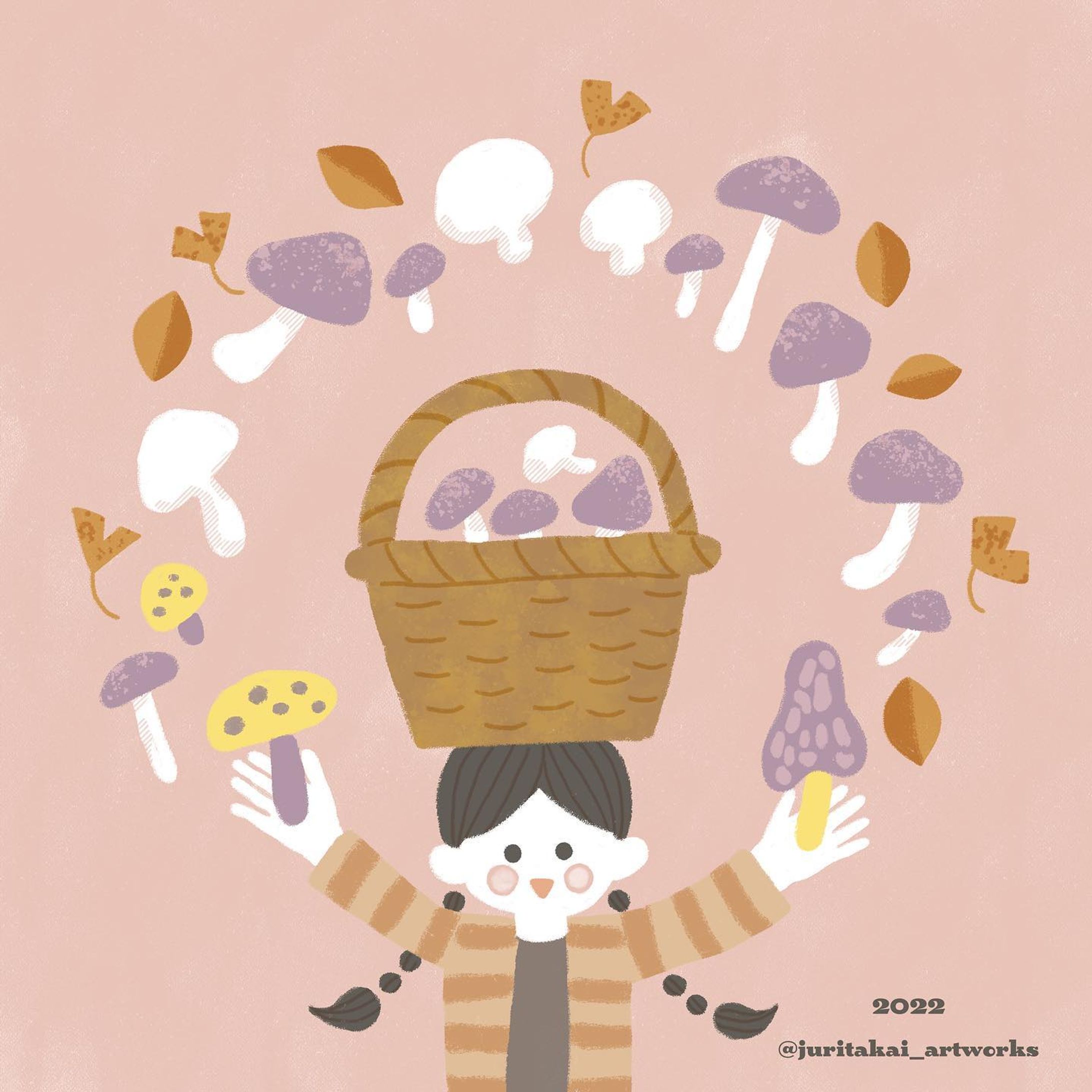きのこ狩り

#adobephotoshop #illustration 
#mushroomhunt #artwork 
#1日1絵 #いらすとぐらむ 
#イラストレーター #高井じゅり 
#artofinstagram #digitalillustration 
#きのこ狩り-1