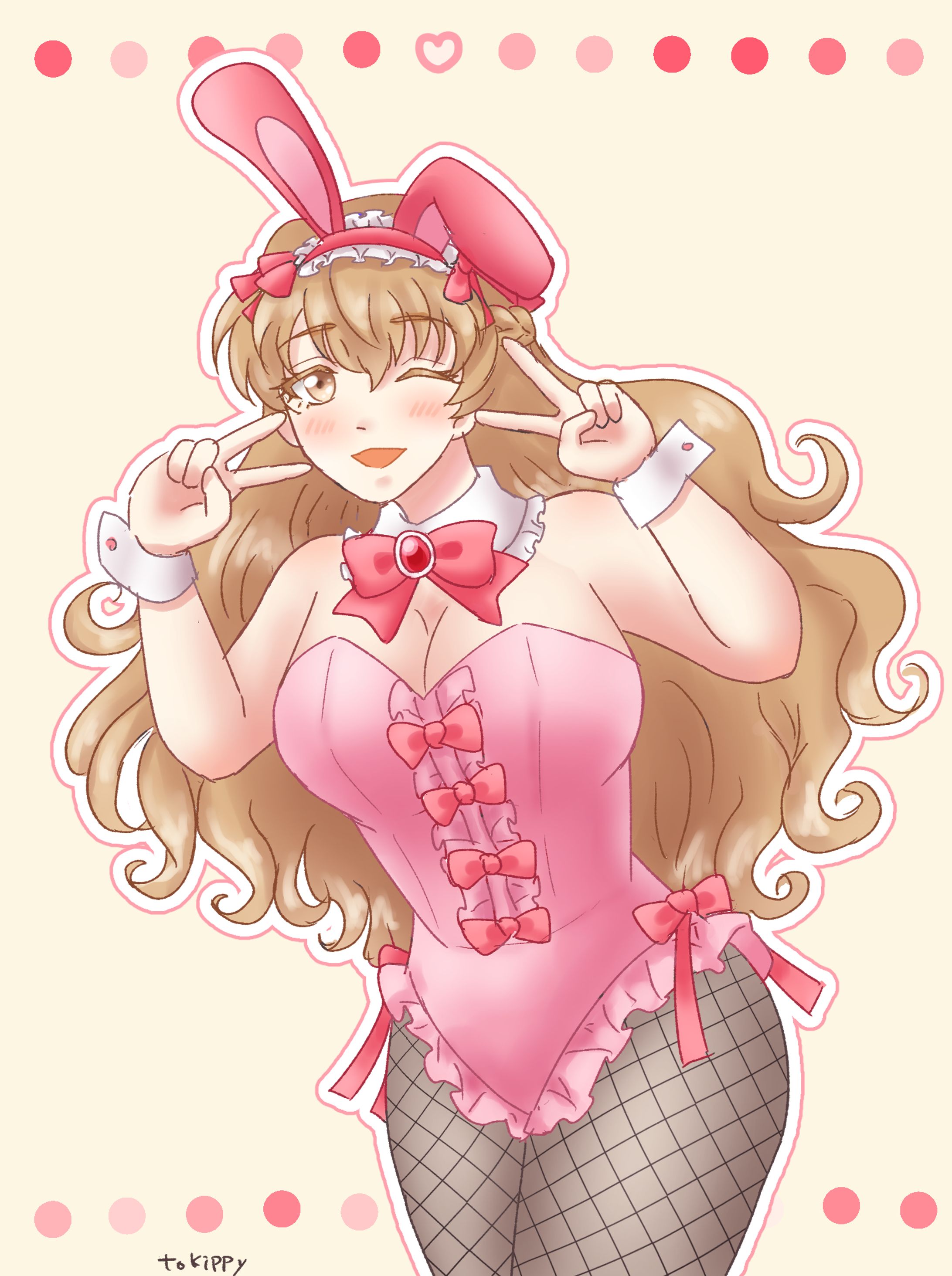 ピンクのバニーガール-1
