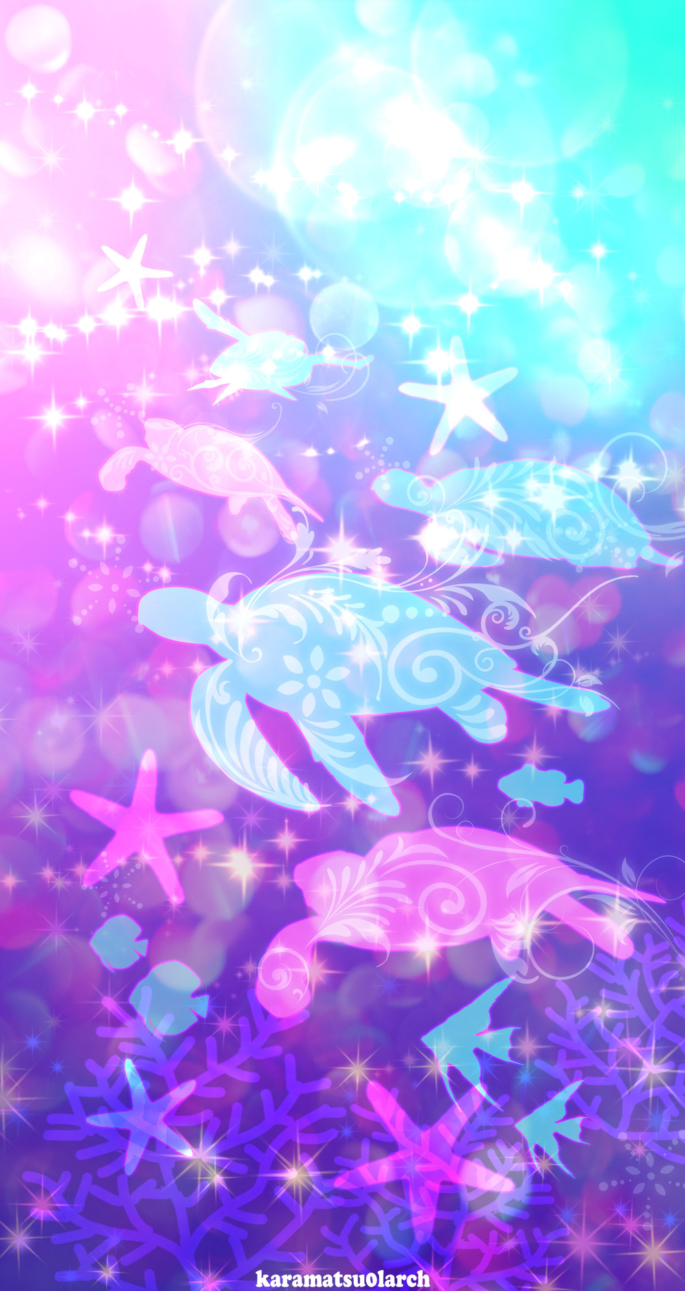 海の生き物スマホケース ウミガメ-1