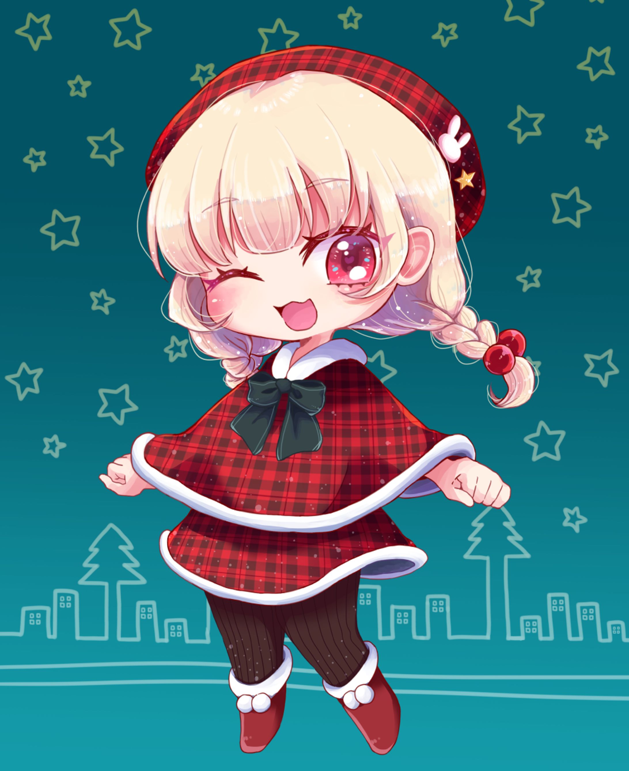 あかみゃんクリスマス風イラスト-1