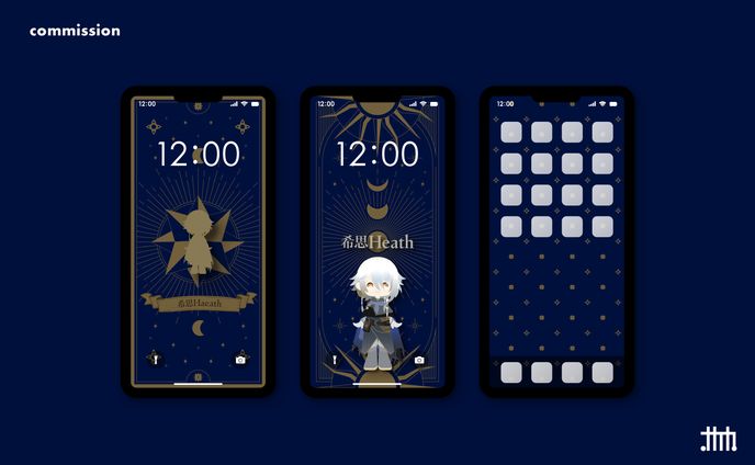 【skeb】Vtuber希思Heath様 スマホ壁紙