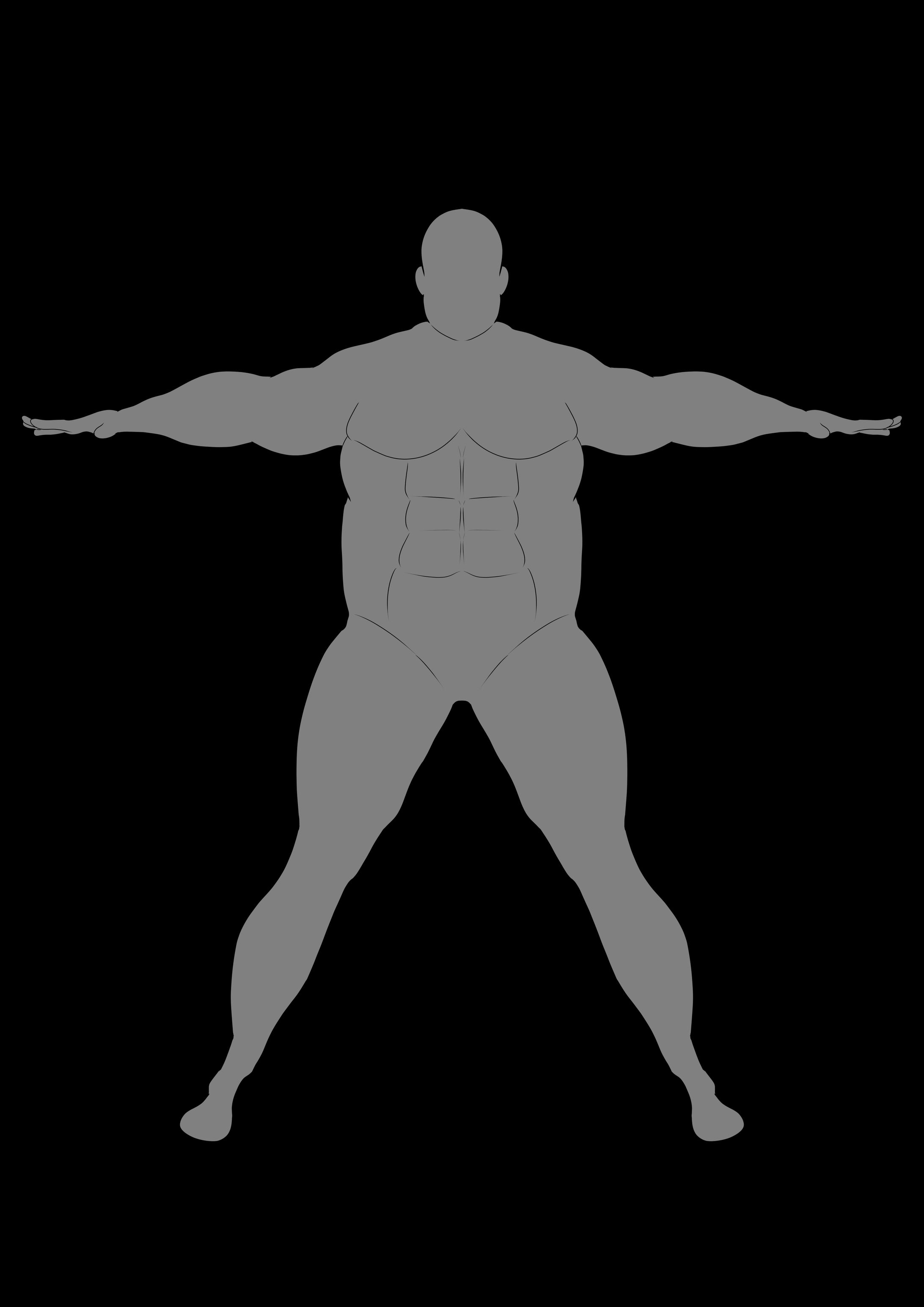 体形　男性 キャラクターデザインシート　2D-1