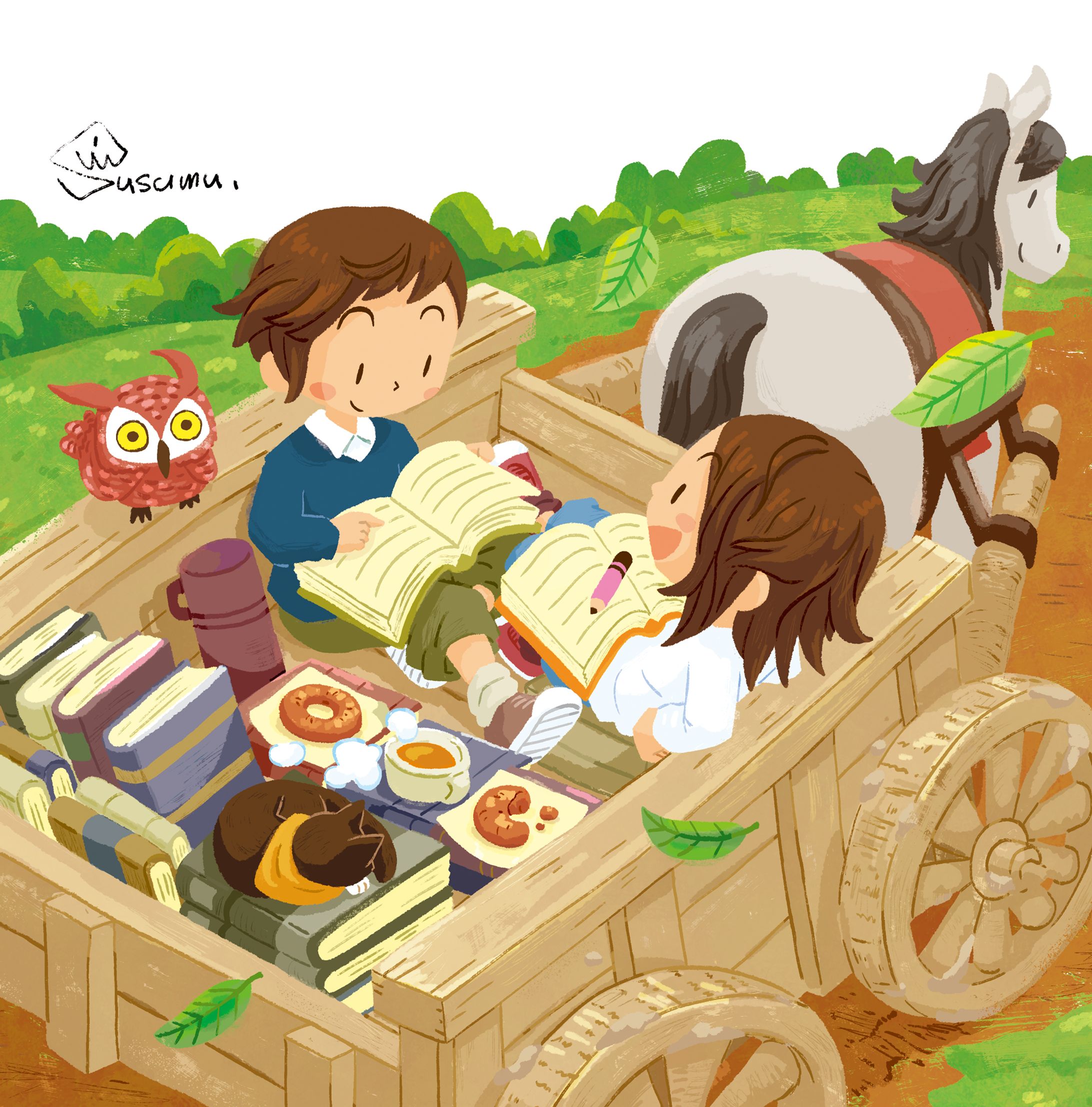 学習参考書表紙のイラスト-1