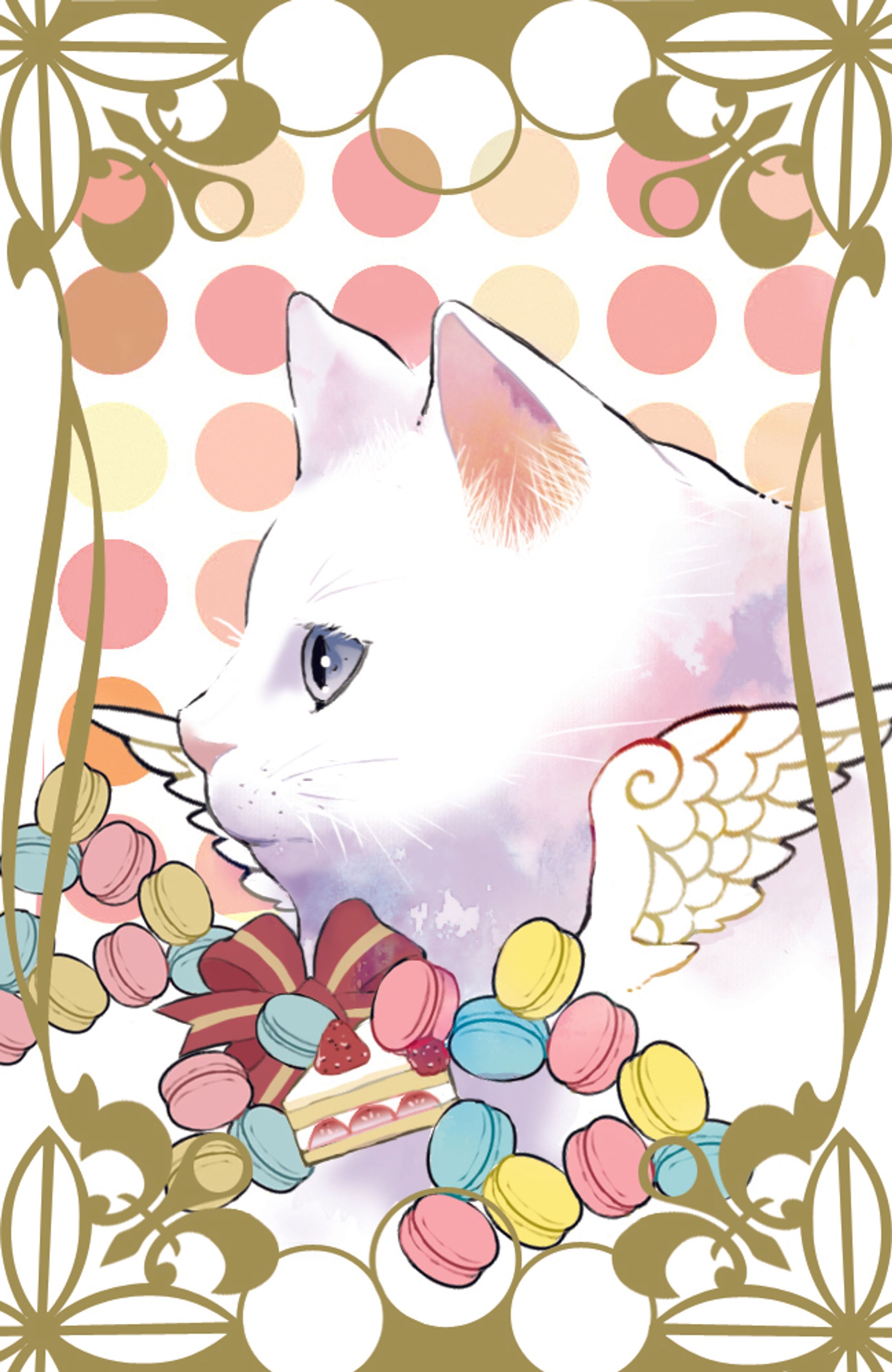 猫マカロン白黒-1