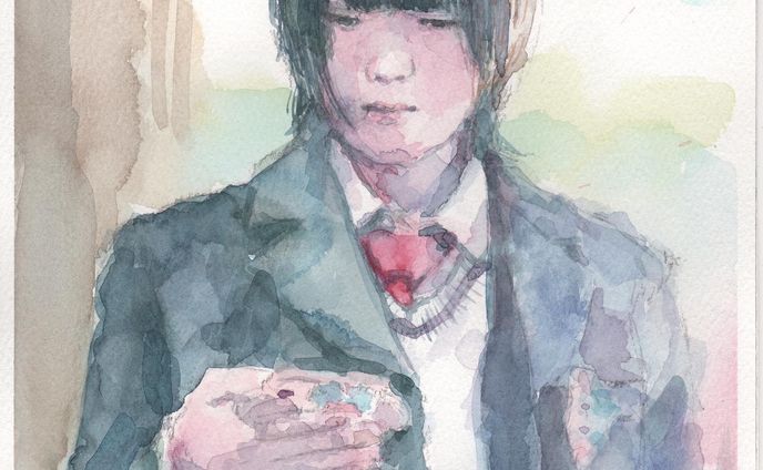 「春を待つ」
透明水彩　ohuhu水彩紙　A4

#透明水彩 #透明水彩画 #水彩画 #高校入学 #制服 #人物画 #絵画 #watercolor #watercolorpainting #portrait #figurepainting #enteringhighschool
