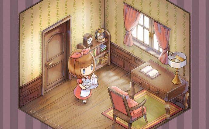 日常cg、配信部屋