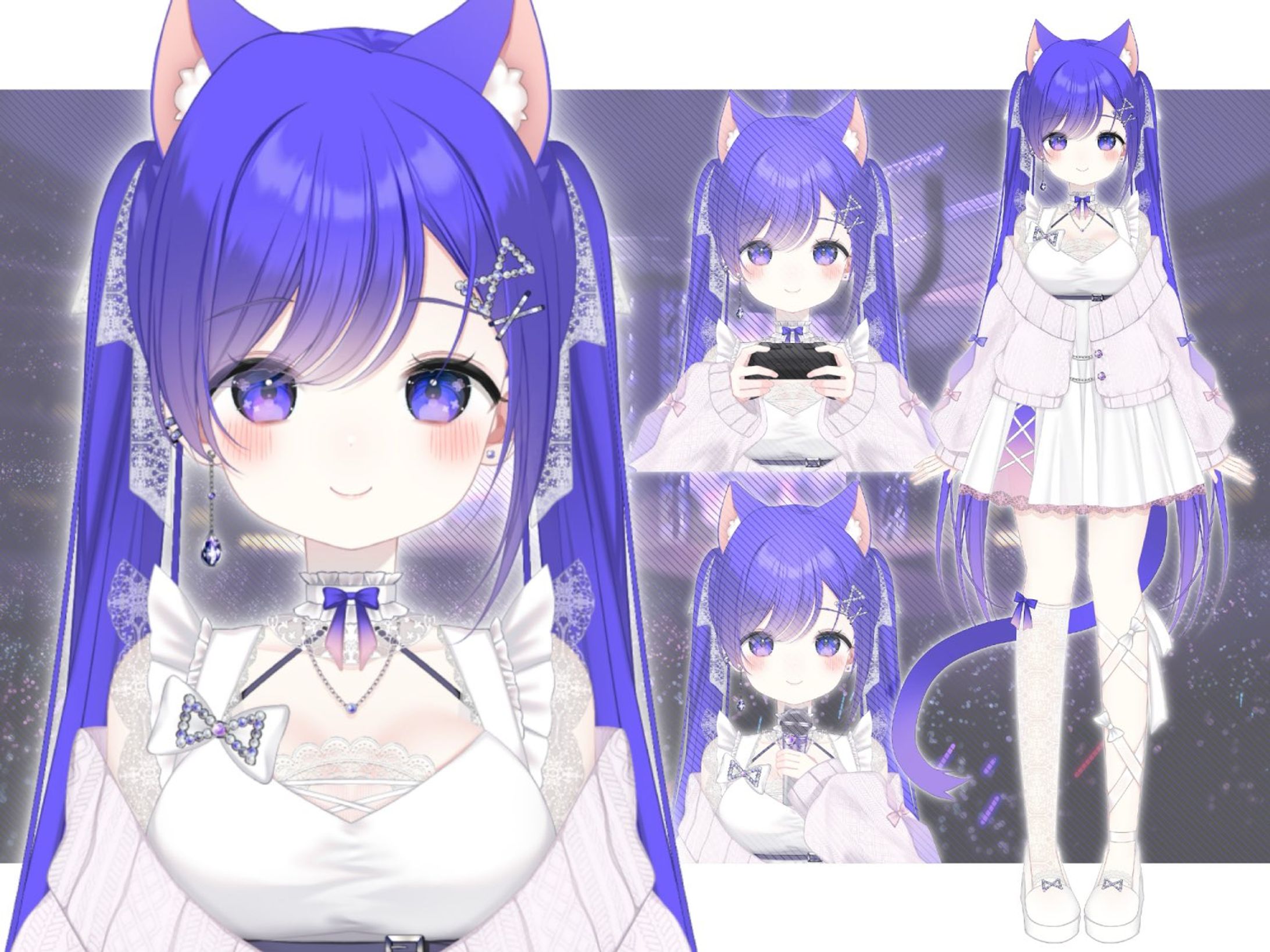 Live2Dモデル/青色アイドル猫-1