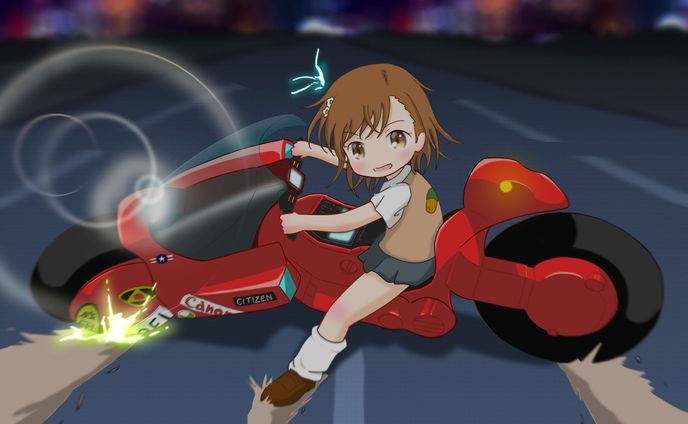 金田バイクに乗る美琴ちゃん