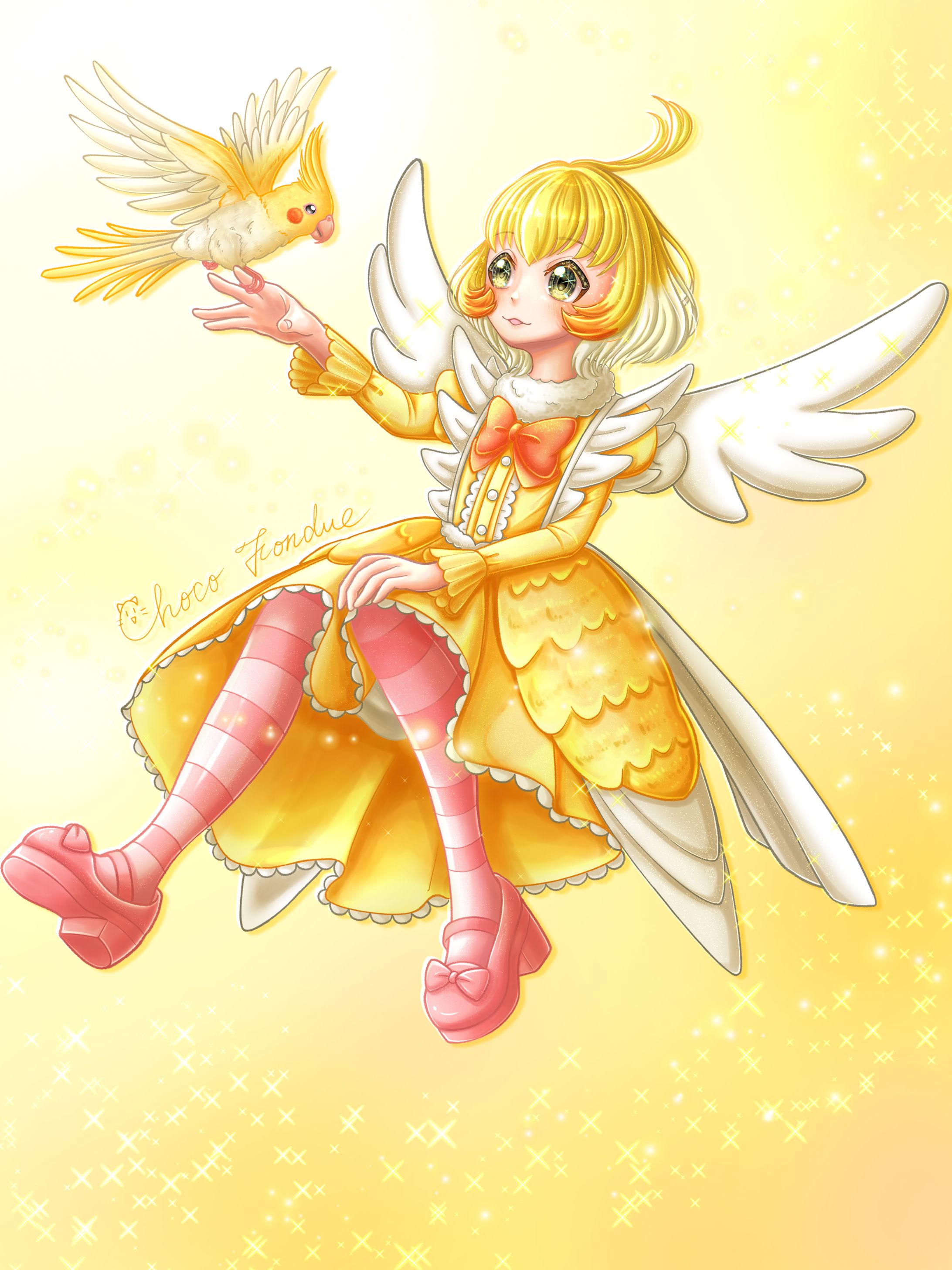 オカメインコ 擬人化 歌羽琴梨 浮遊-1