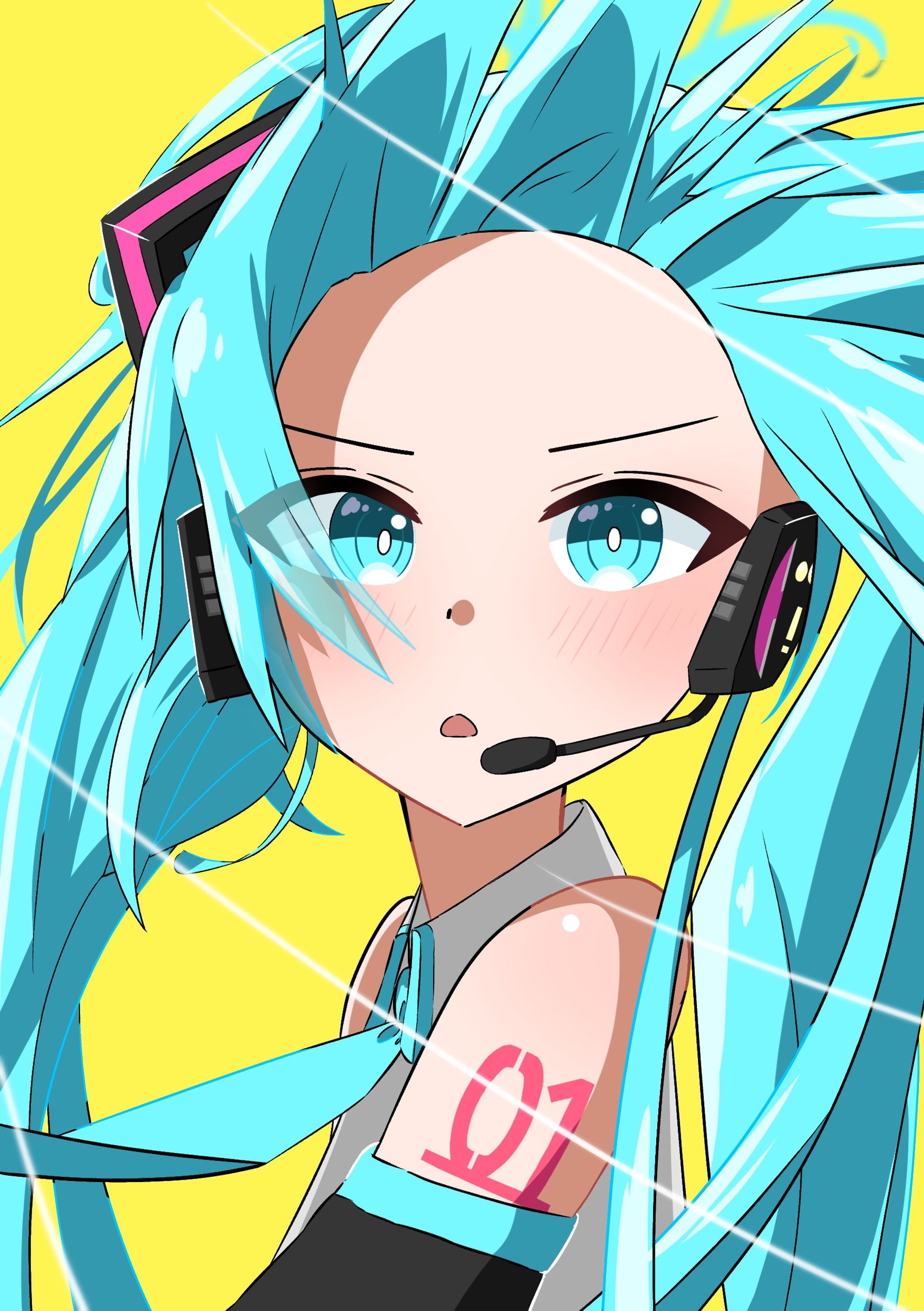 初音ミク 強風オールバック-1