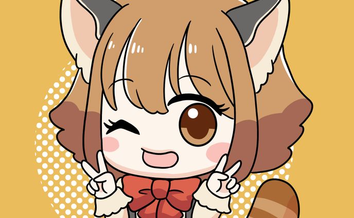 イエーイ☆なレッサーパンダちゃん（擬人化）