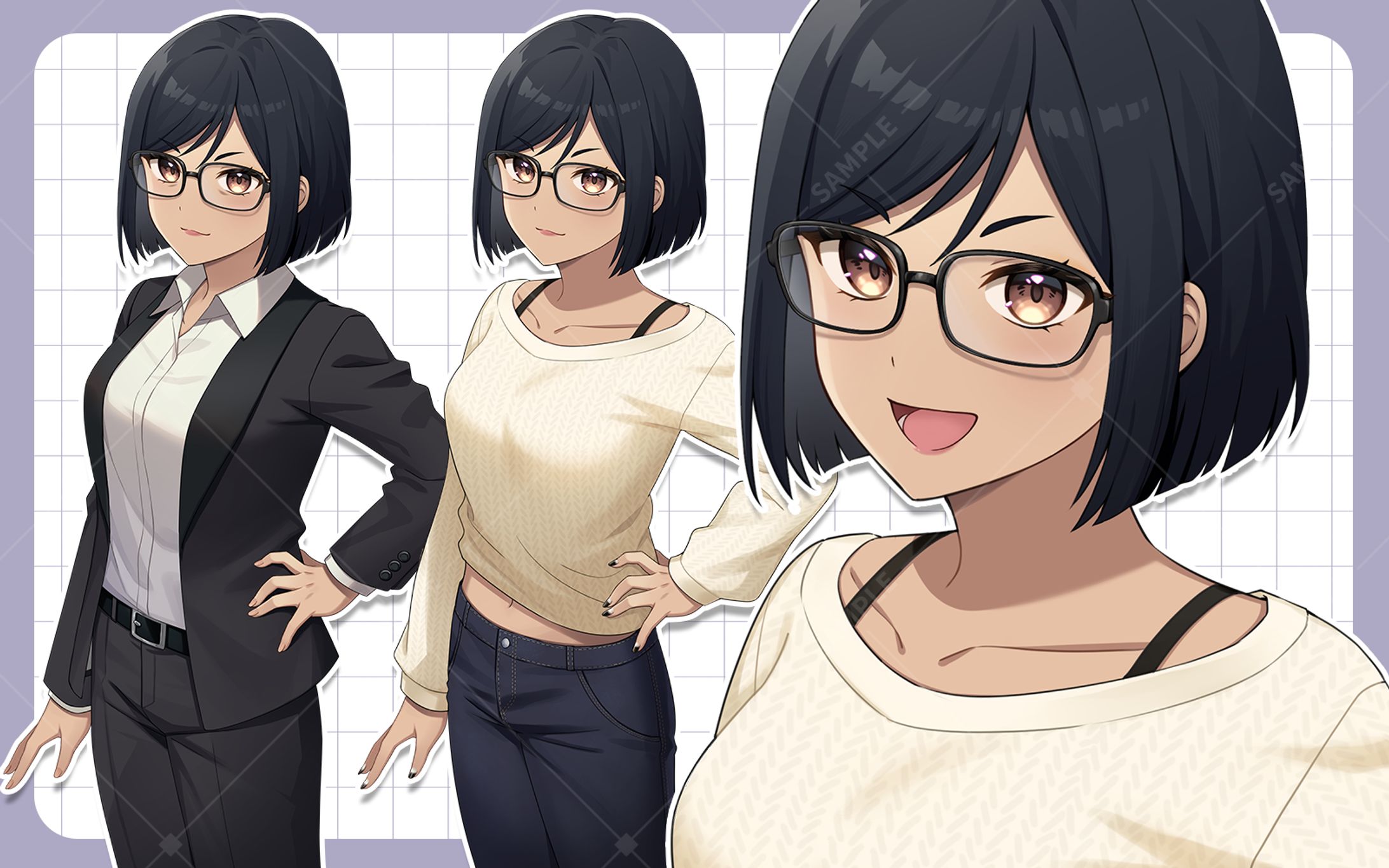 配信用素材　半身絵、ミニキャラ[鬼崎類]-1