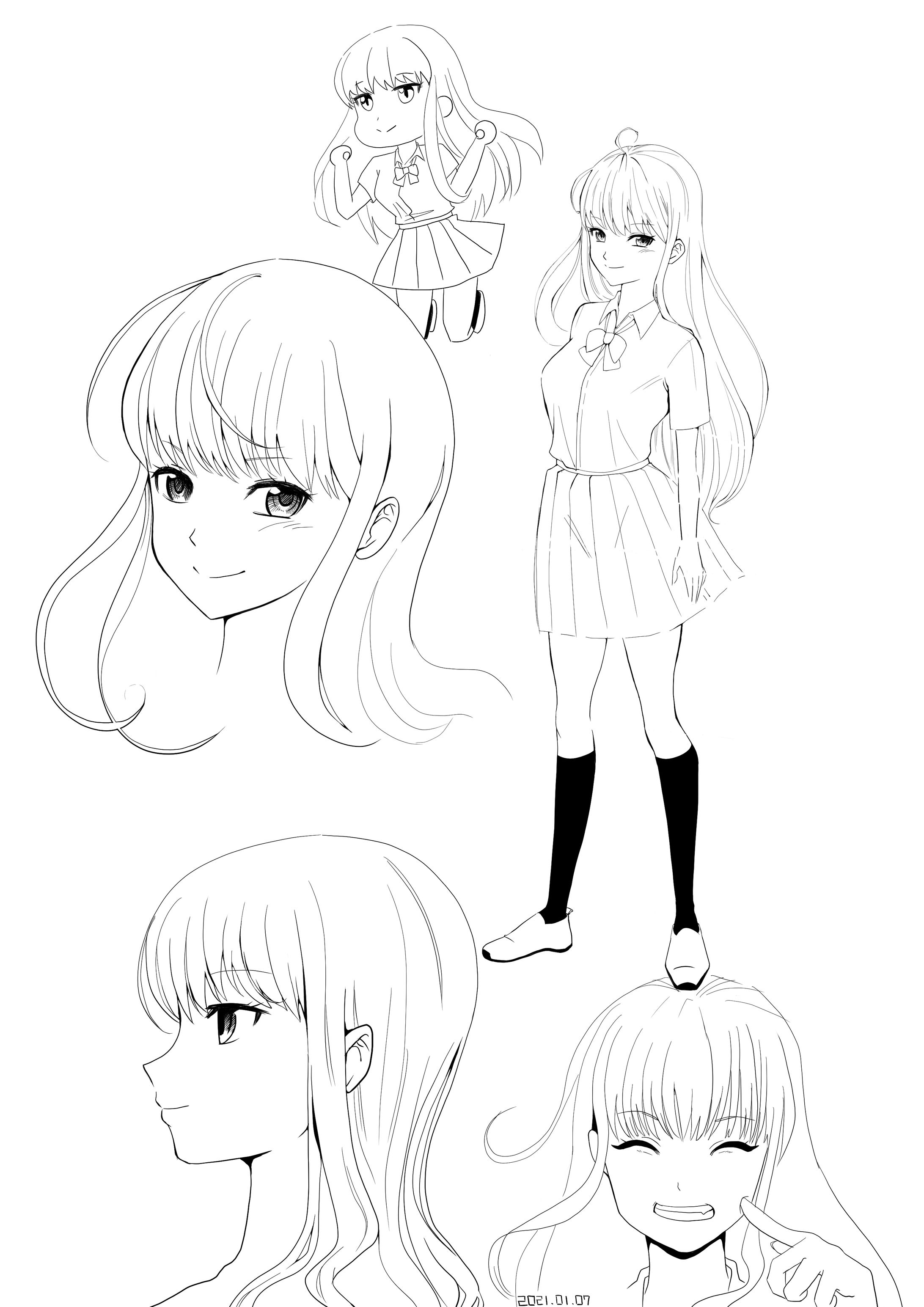 210107　モノクロ線画練習-1