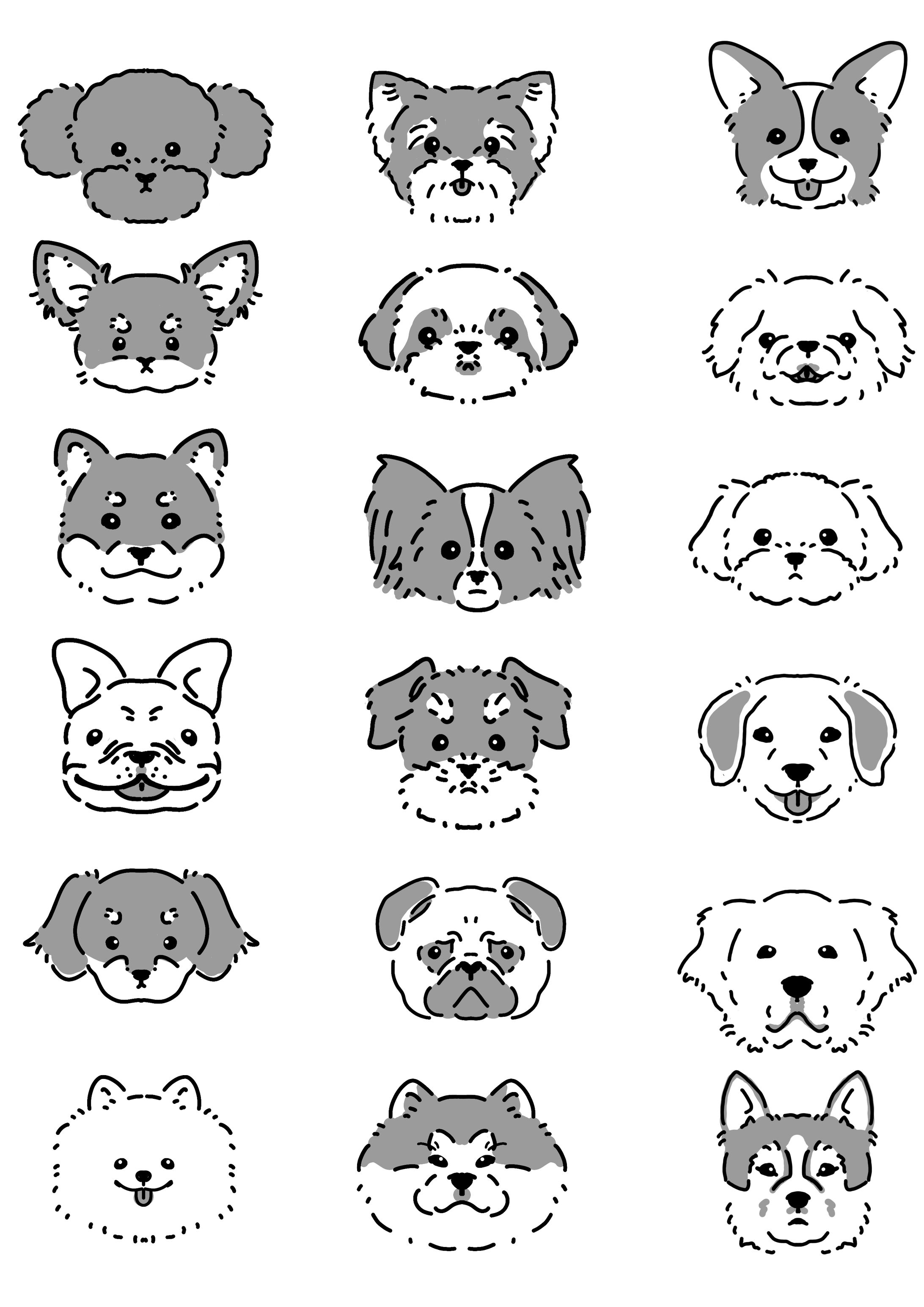 シンプルイラスト 犬-1