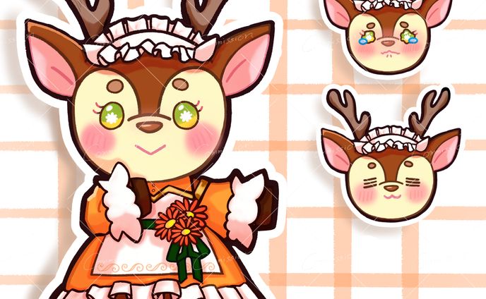 【commission】華来であ様  動物化マスコットミニキャラ（2頭身）