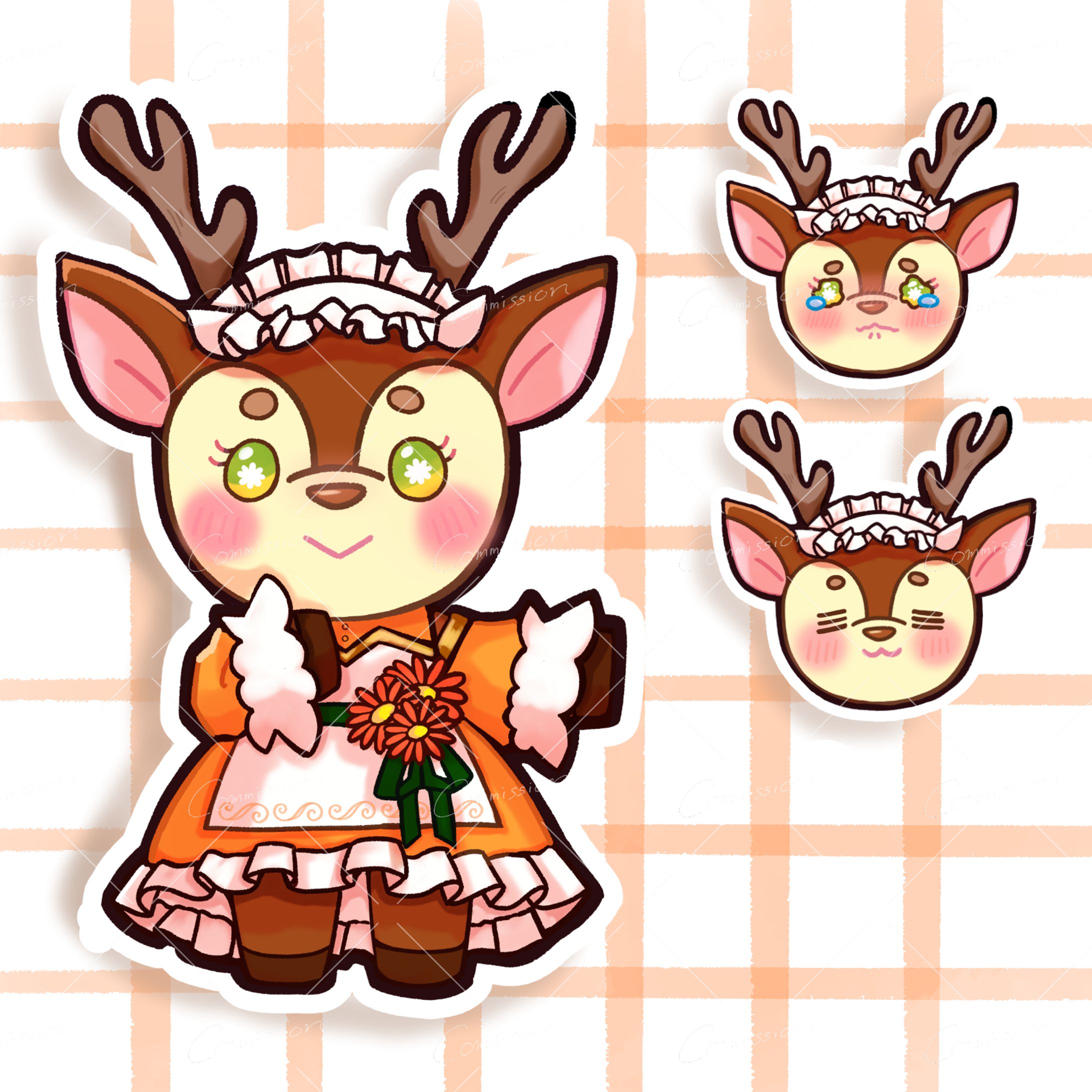 【commission】華来であ様  動物化マスコットミニキャラ（2頭身）-1