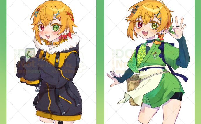 夕星紡記様　日本茶企業コラボ　パッケージ・グッズイラスト
