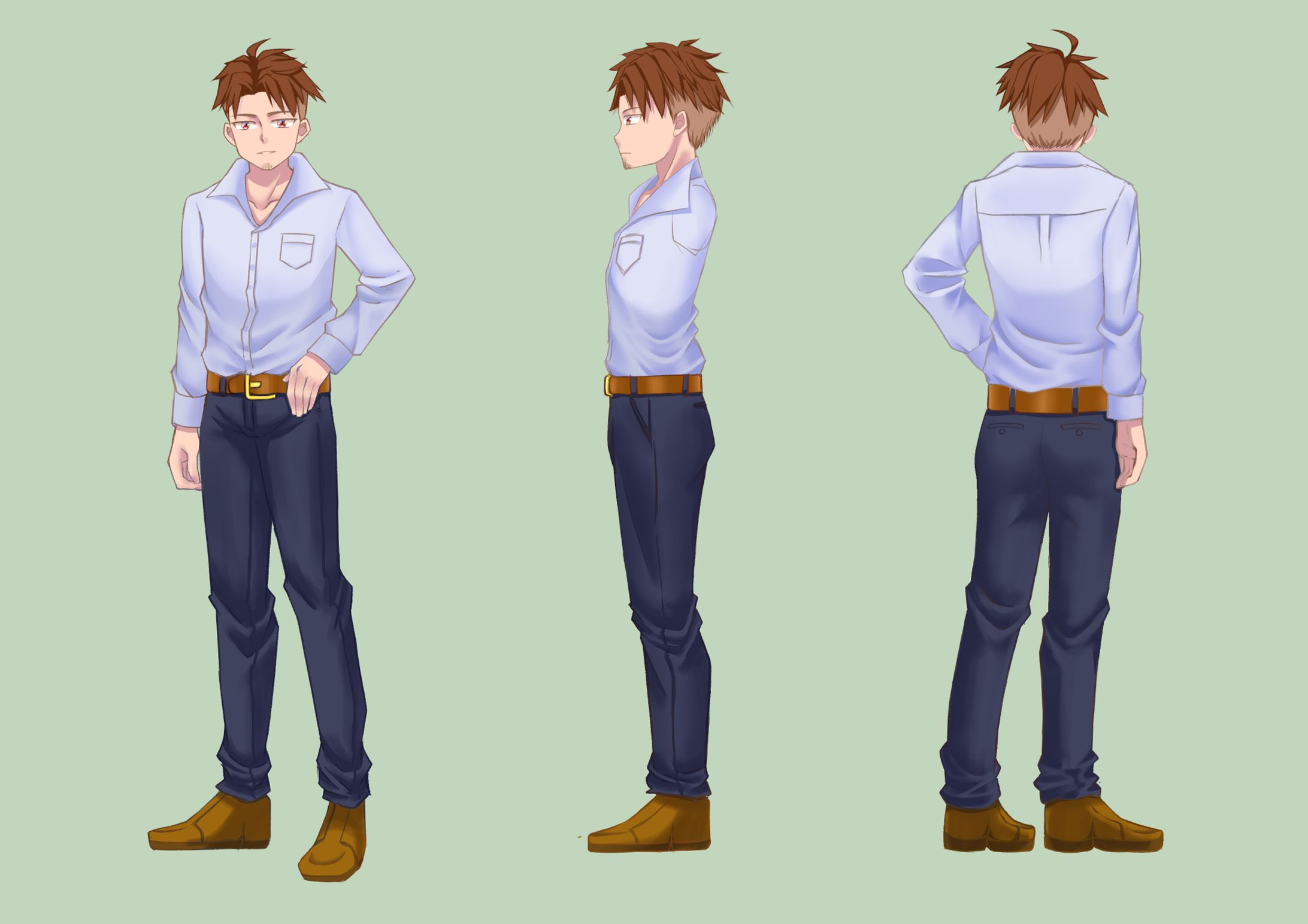 キャラデザ三面図男の人-1