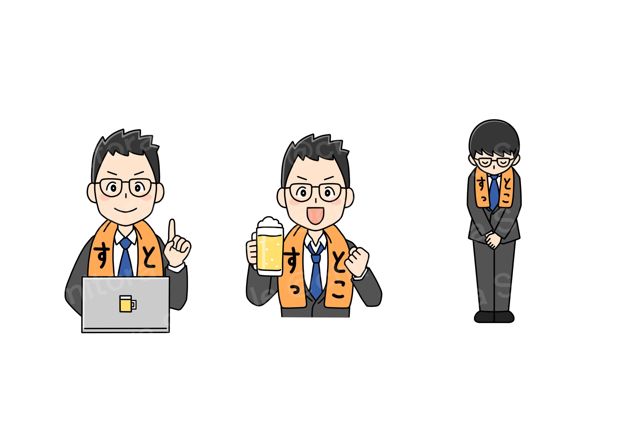 タオルとスーツの男性-1