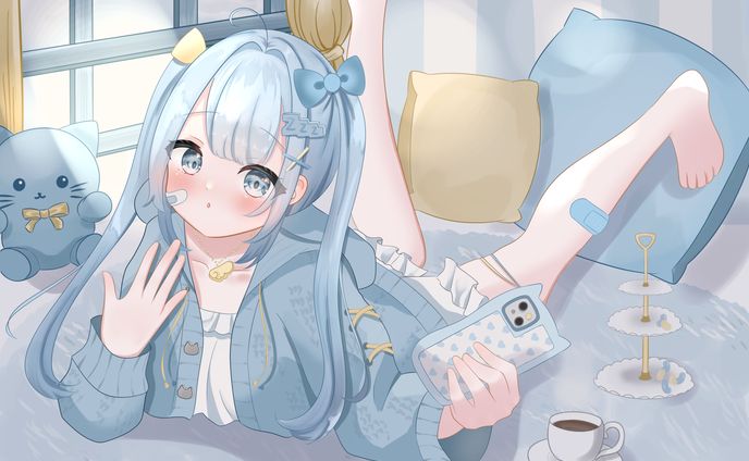 寝転がる女の子