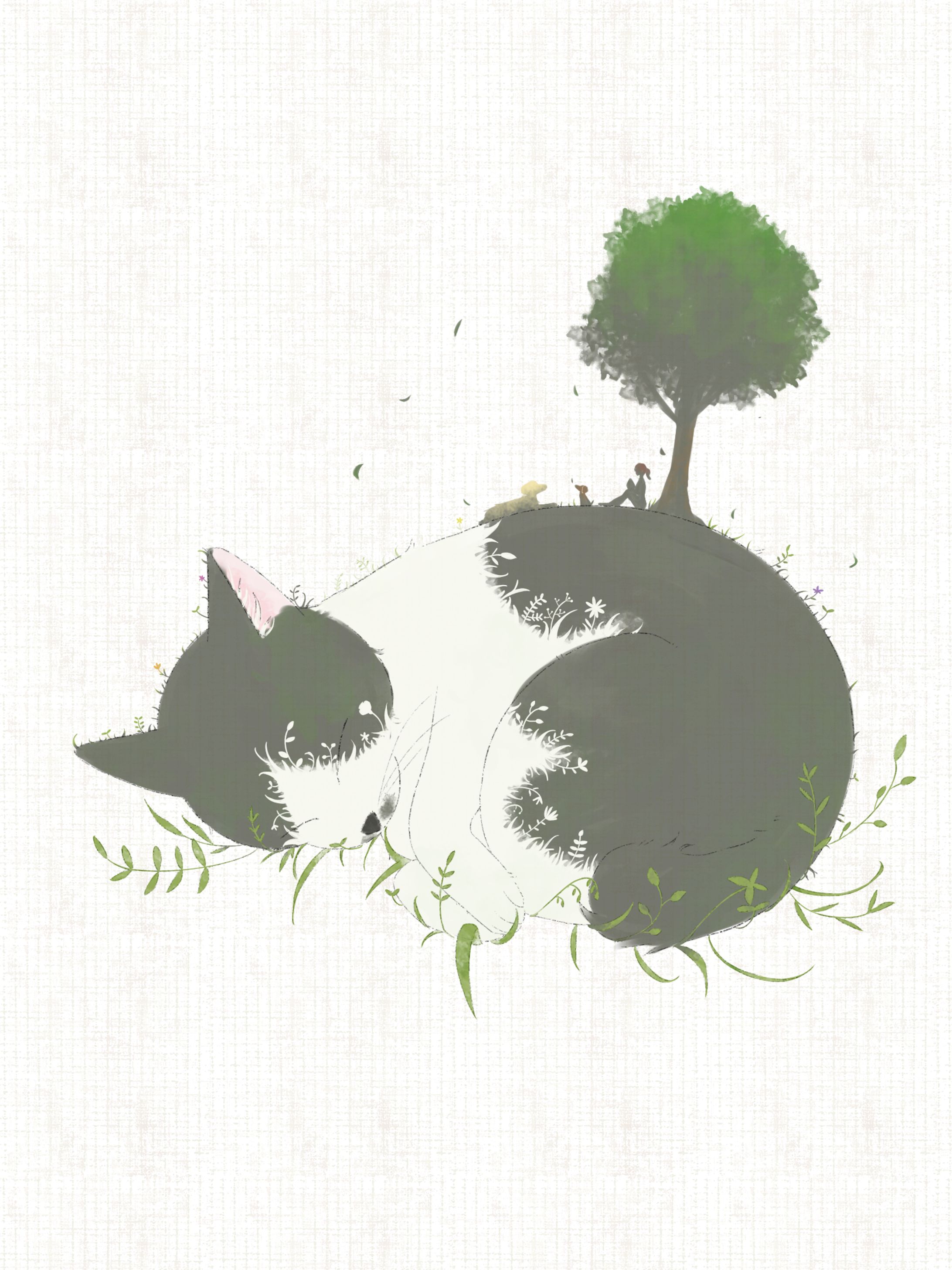猫×植物イラスト②-1