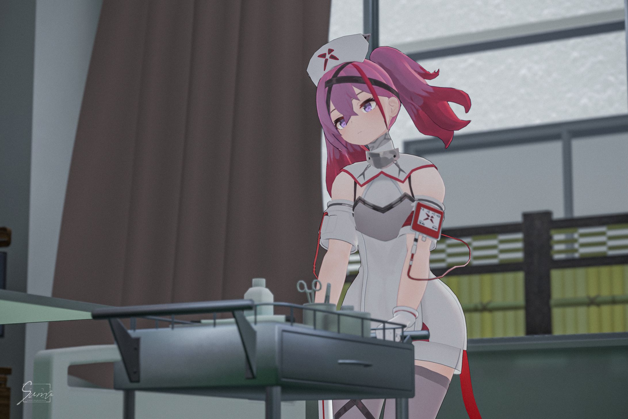 【撮影・モデル】オリジナル3Dモデル デュラハンナースの範奈さん-1