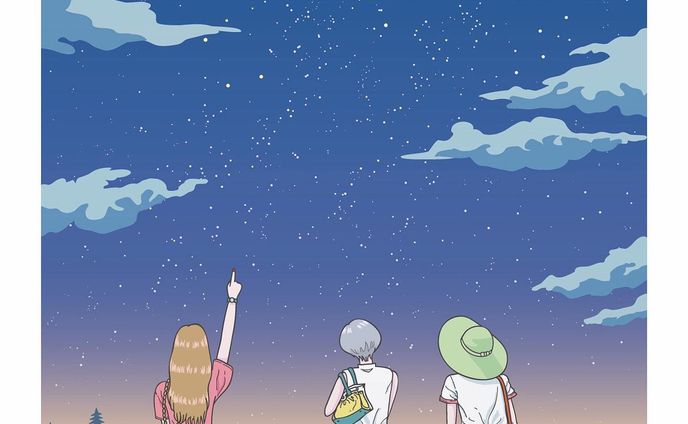 illustration、アウトドア