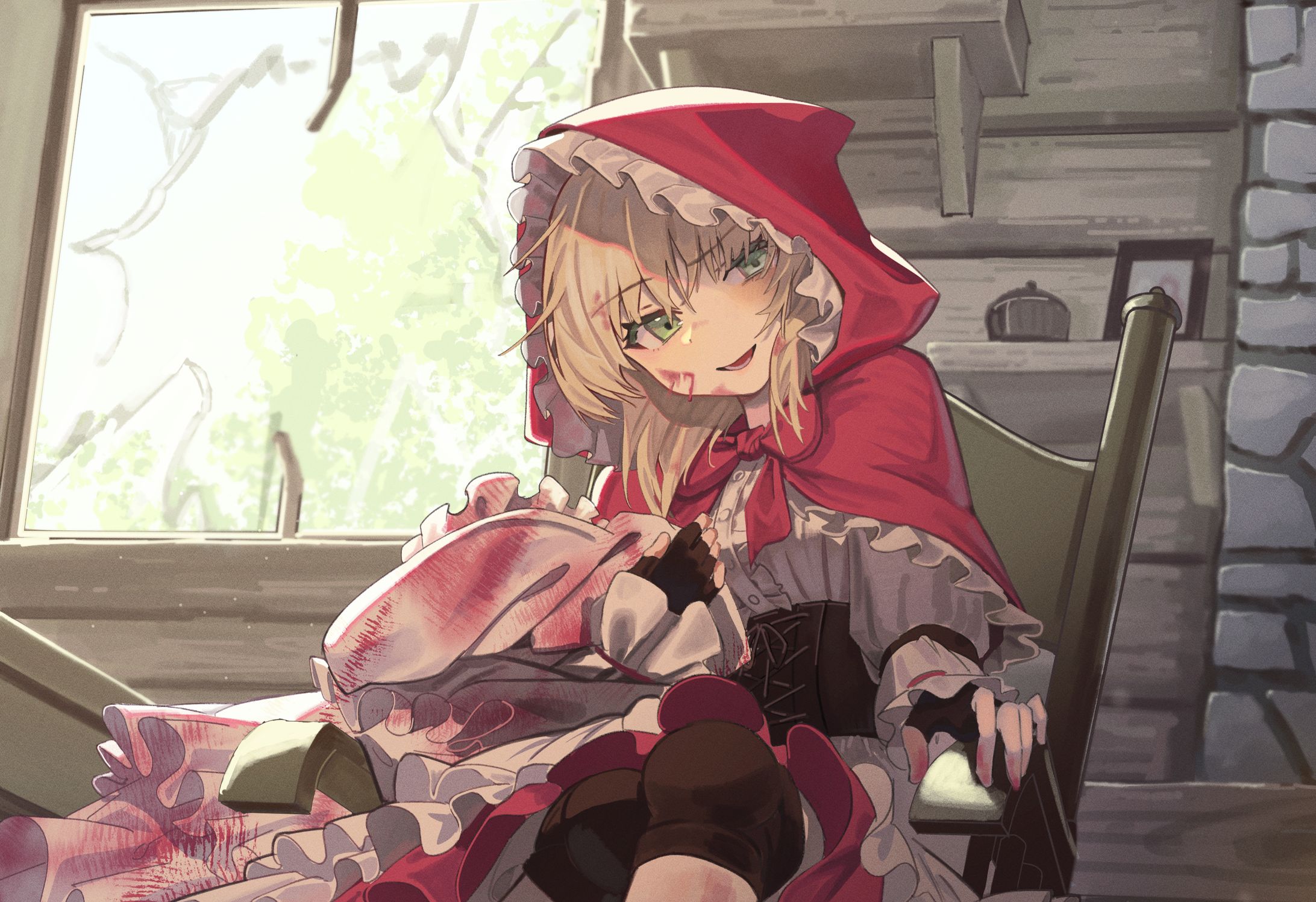 【work】ダンガン文庫様『グリムコネクト１ー赤ずきんの章ー』紙書籍版 応援イラスト-1