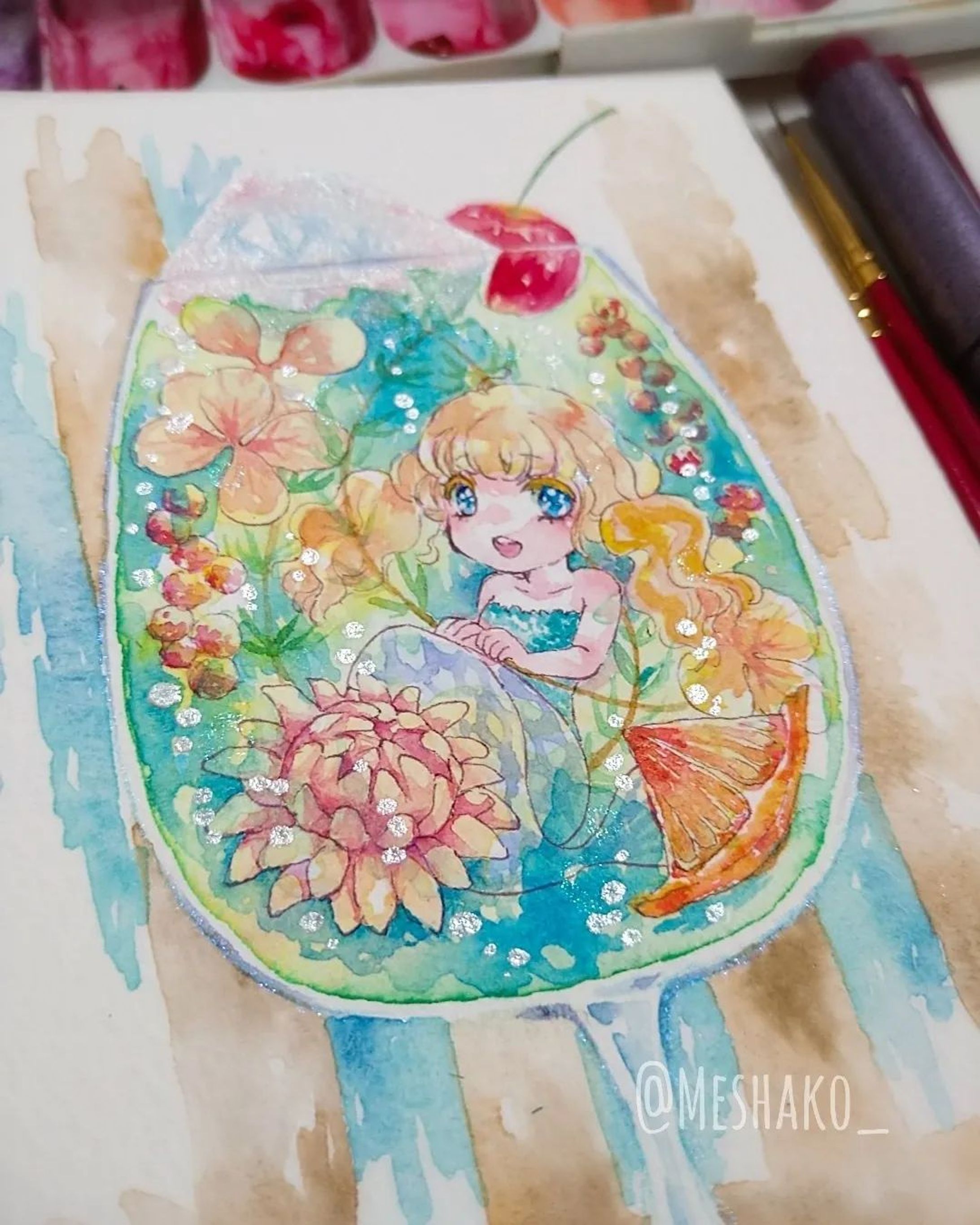 #ちいさなTetoTeto展03 ⁡
⁡魅惑の青いシュワシュワ🥤𓈒𓂂𓏸

⁡⁡#illustration #illust #illustgram #art #animeart #artwork #painting #watercolor #イラスト #手描きイラスト #アナログイラスト #創作  #創作イラスト #オリジナル  #オリジナルイラスト #透明水彩  #水彩 #水彩画 #イラストグラム #イラスト好きな人と繋がりたい-1