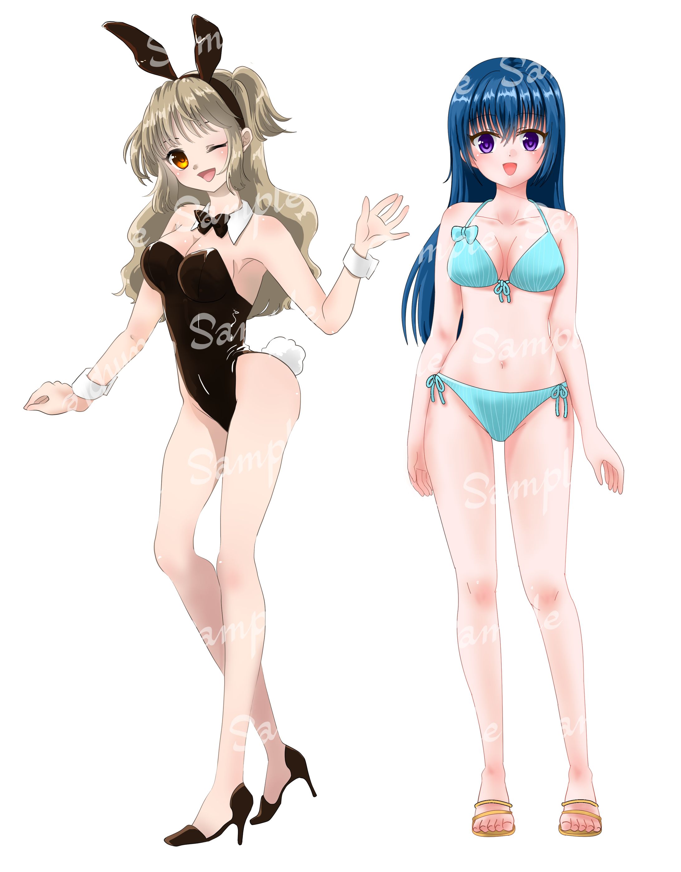 水着＆バニー立ち絵サンプル-1