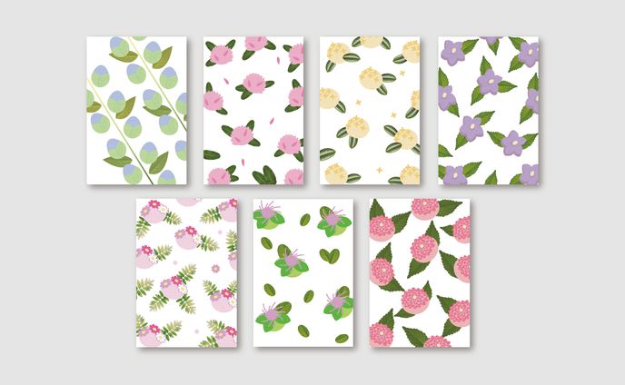 和菓子の展示会(架空)のポストカード