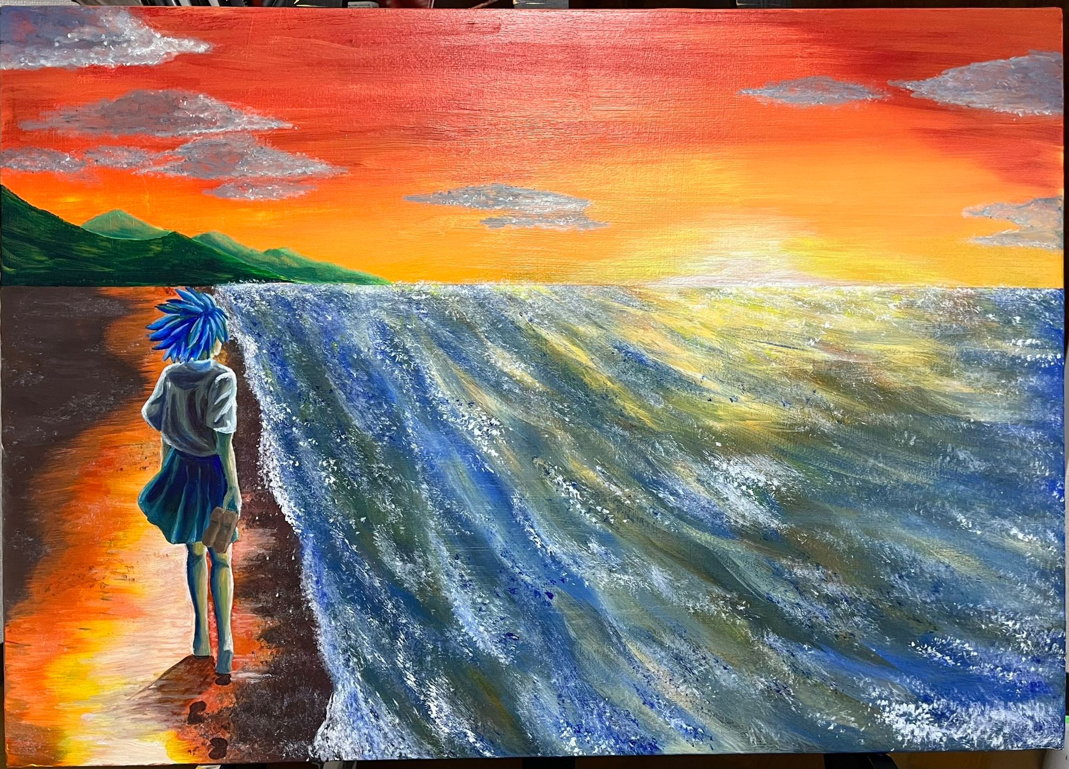 夕暮れの海辺-1