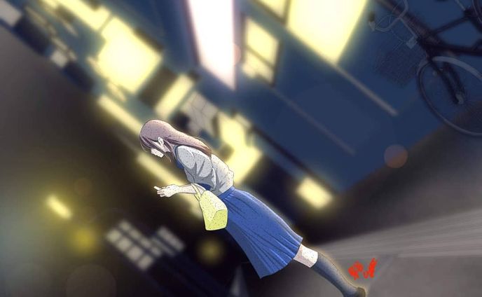 #drawings #drawingart #night #highschoolgirls #絵描き #jk #女子高生 #夜景 #セーラー服