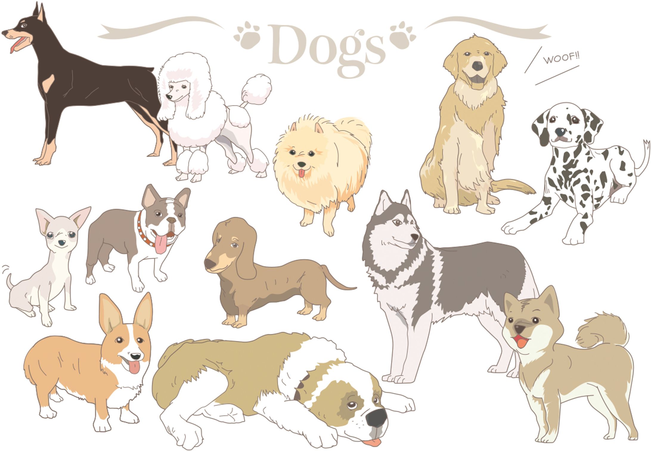 Dogs!カット用イラスト-1