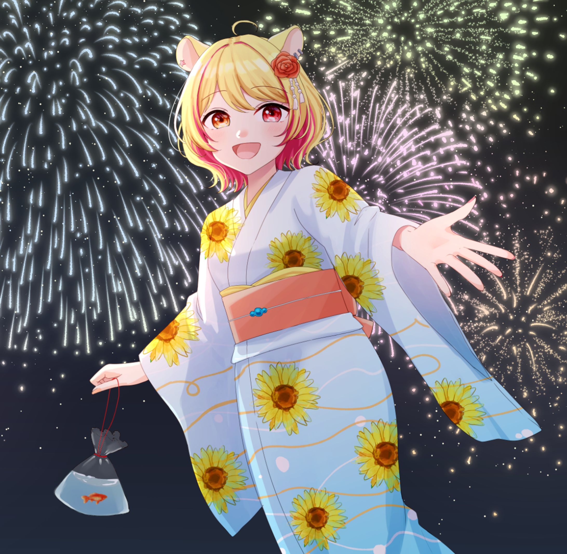 【ご依頼】桃星はむ様 歌ってみた動画用イラスト-1