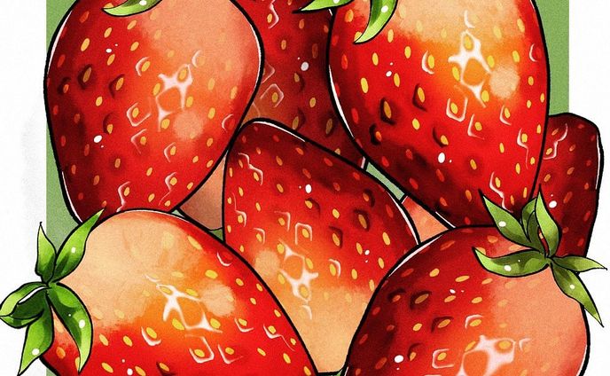 いちご🍓
やっといちごが描けるようになった！
描けなかったものが描けるようになると嬉しい😊
 #飯テロ  #飯テロイラスト  #食べ物イラスト #果物イラスト  #いちご  #foodillustration  #illustration  #fooddrawing