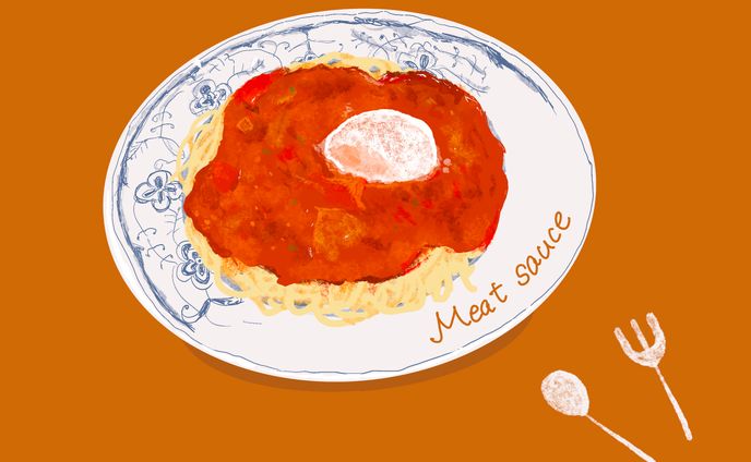 【イラストサンプル】ミートソース