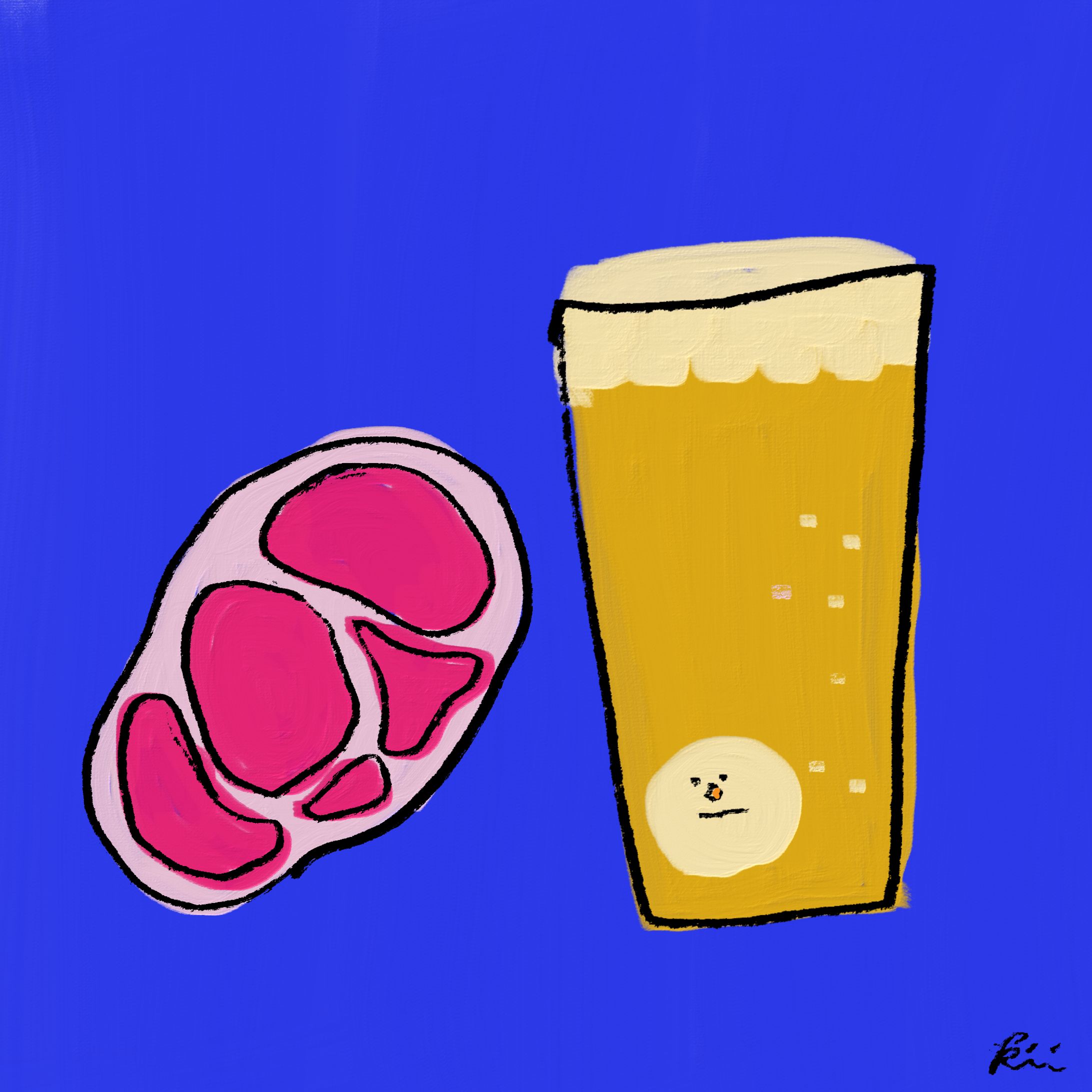 ビールと肉-1