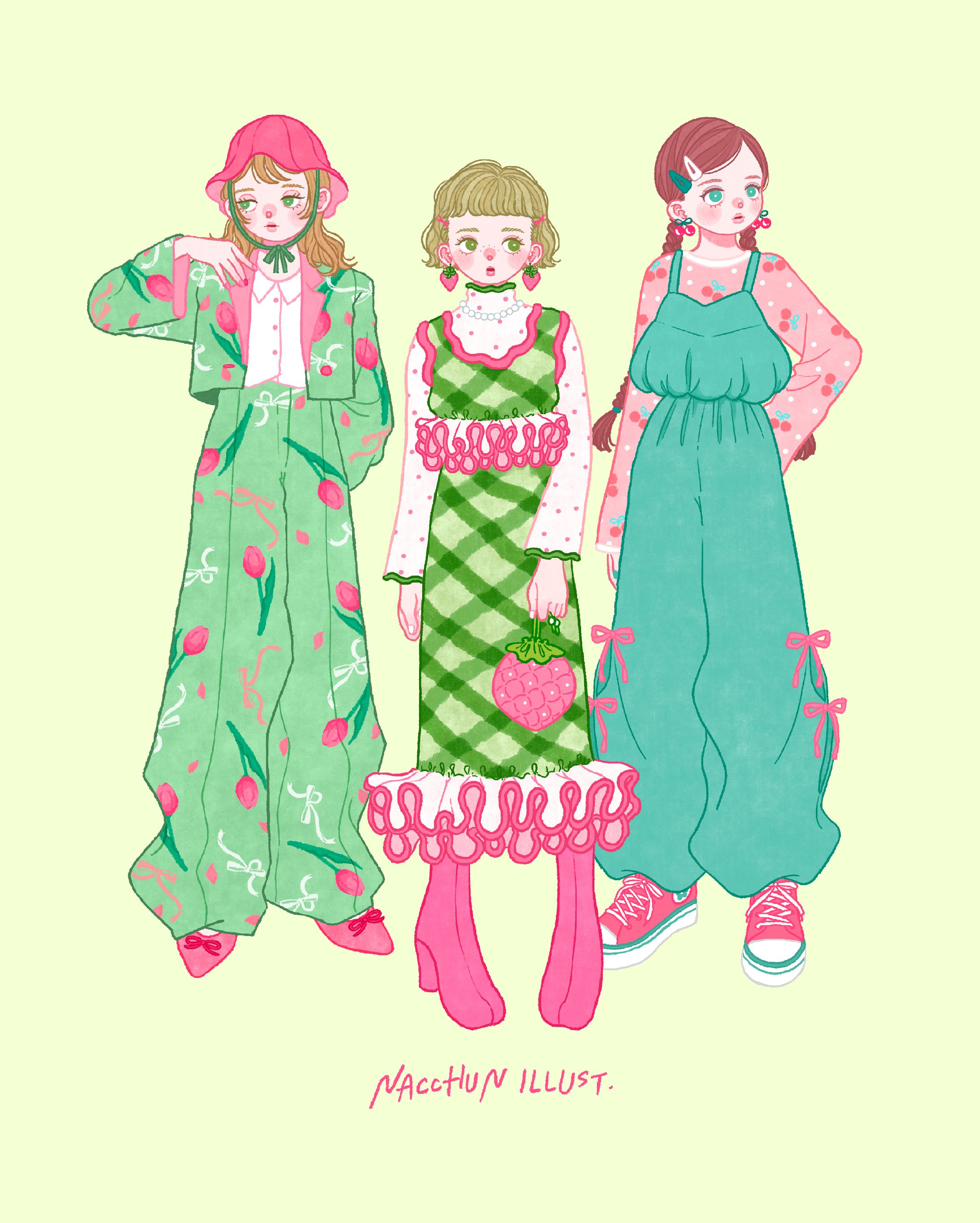 【自主制作】コーデイラスト-1
