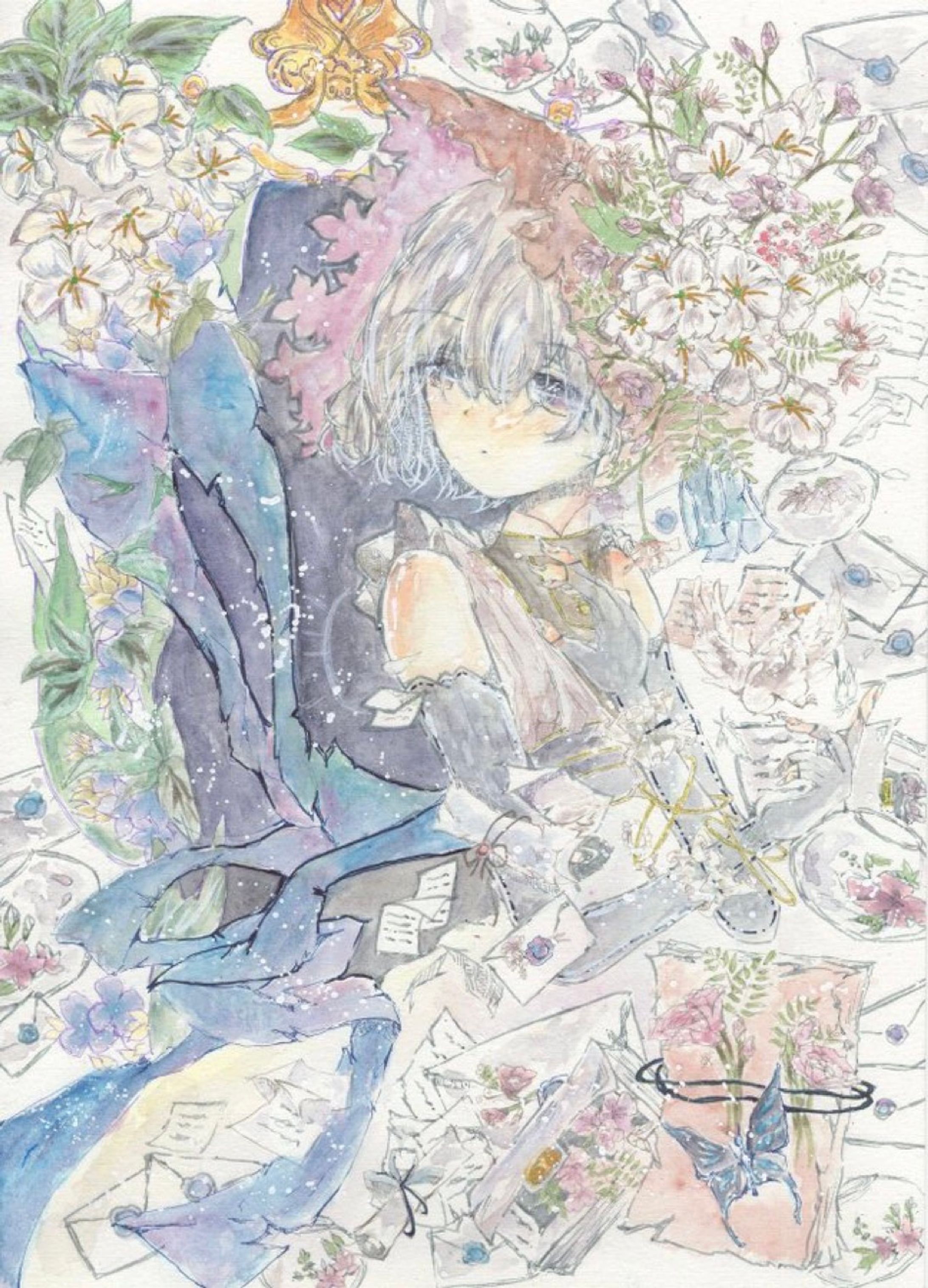 【水彩イラスト】サンカヨウ-1