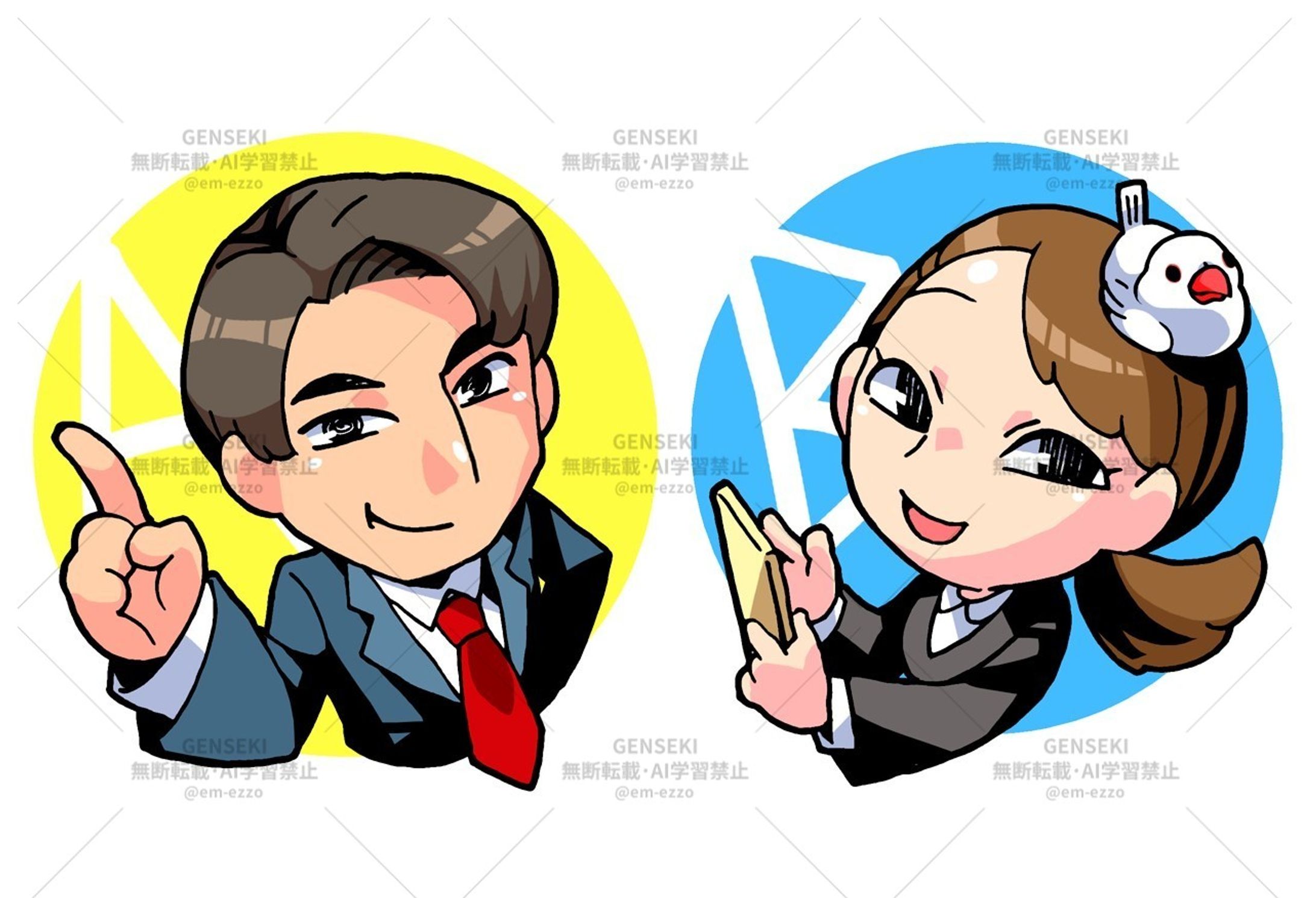 （落）「似顔絵」２作-1